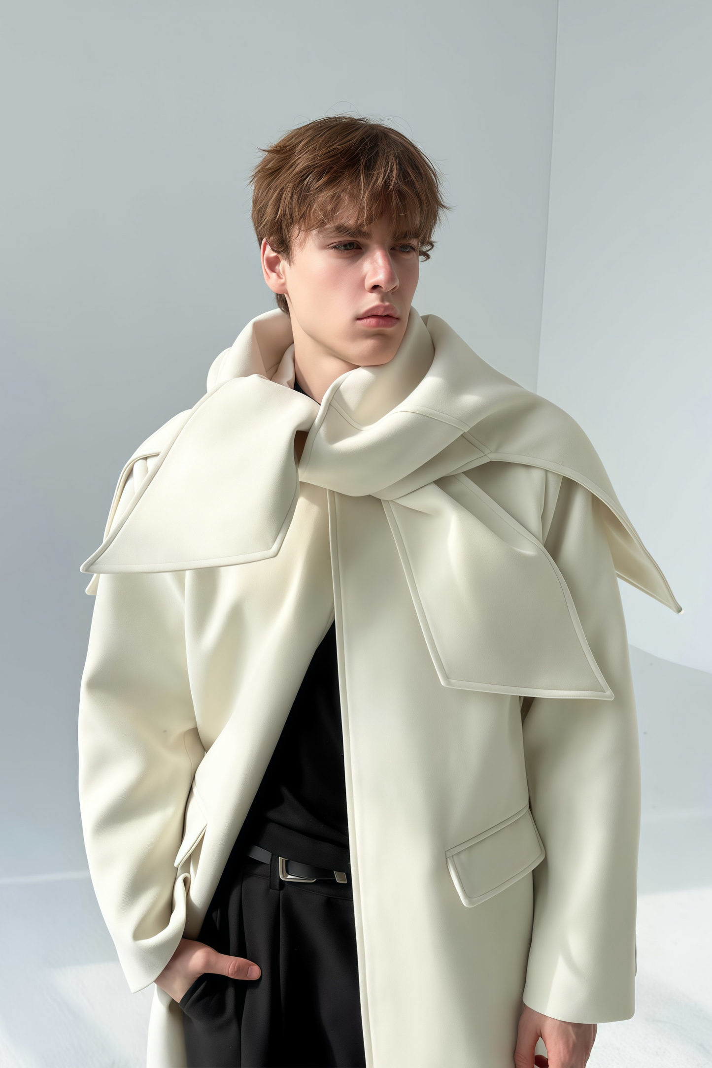 Kairo white maxi coat