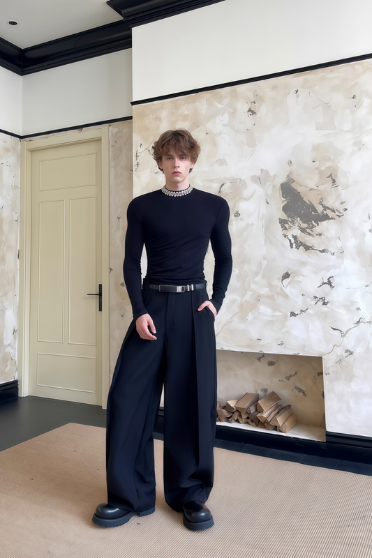 Jules black crystal-embellished long-sleeve T-shirt