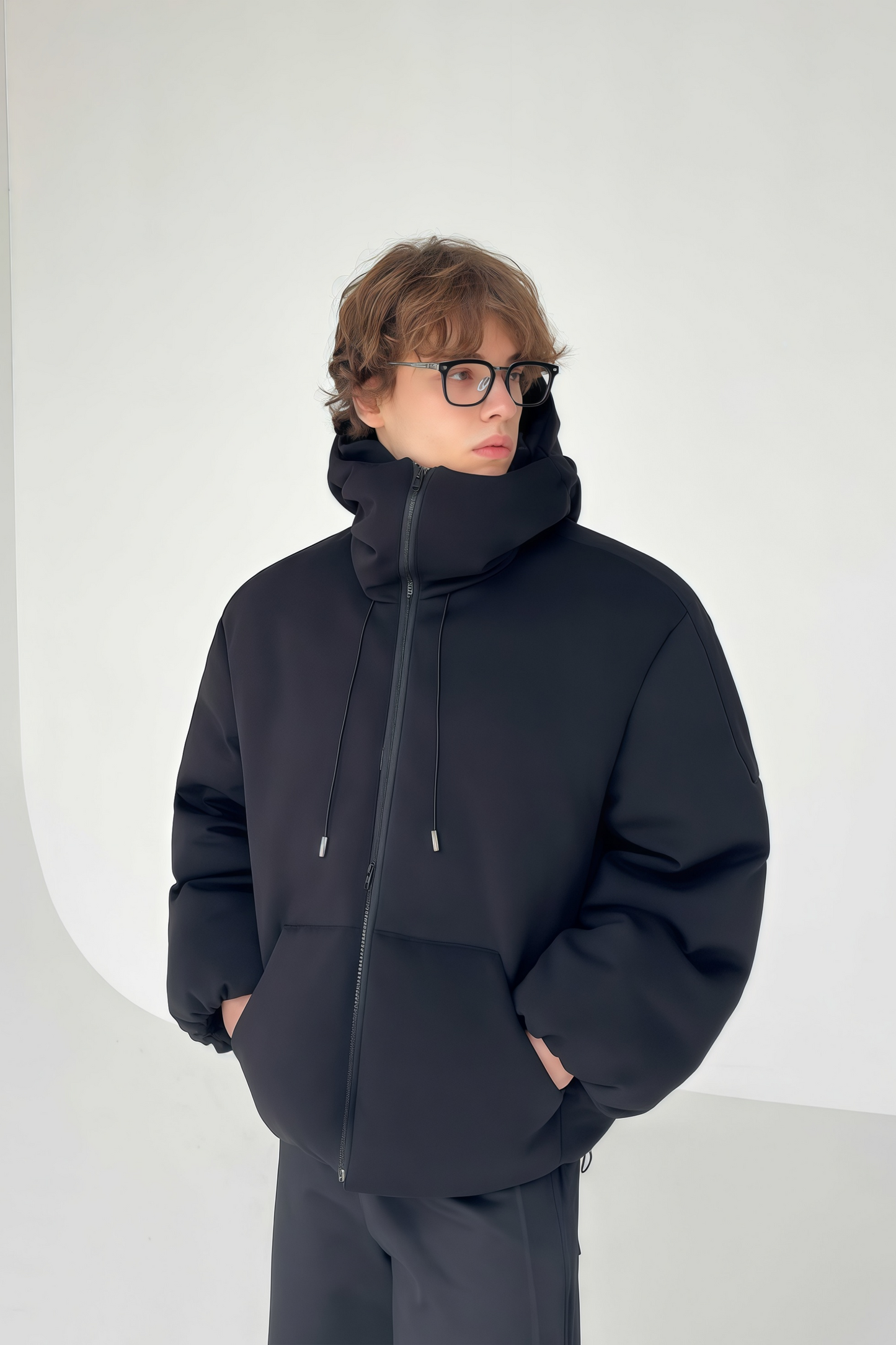 Samuel black high-neck jacket