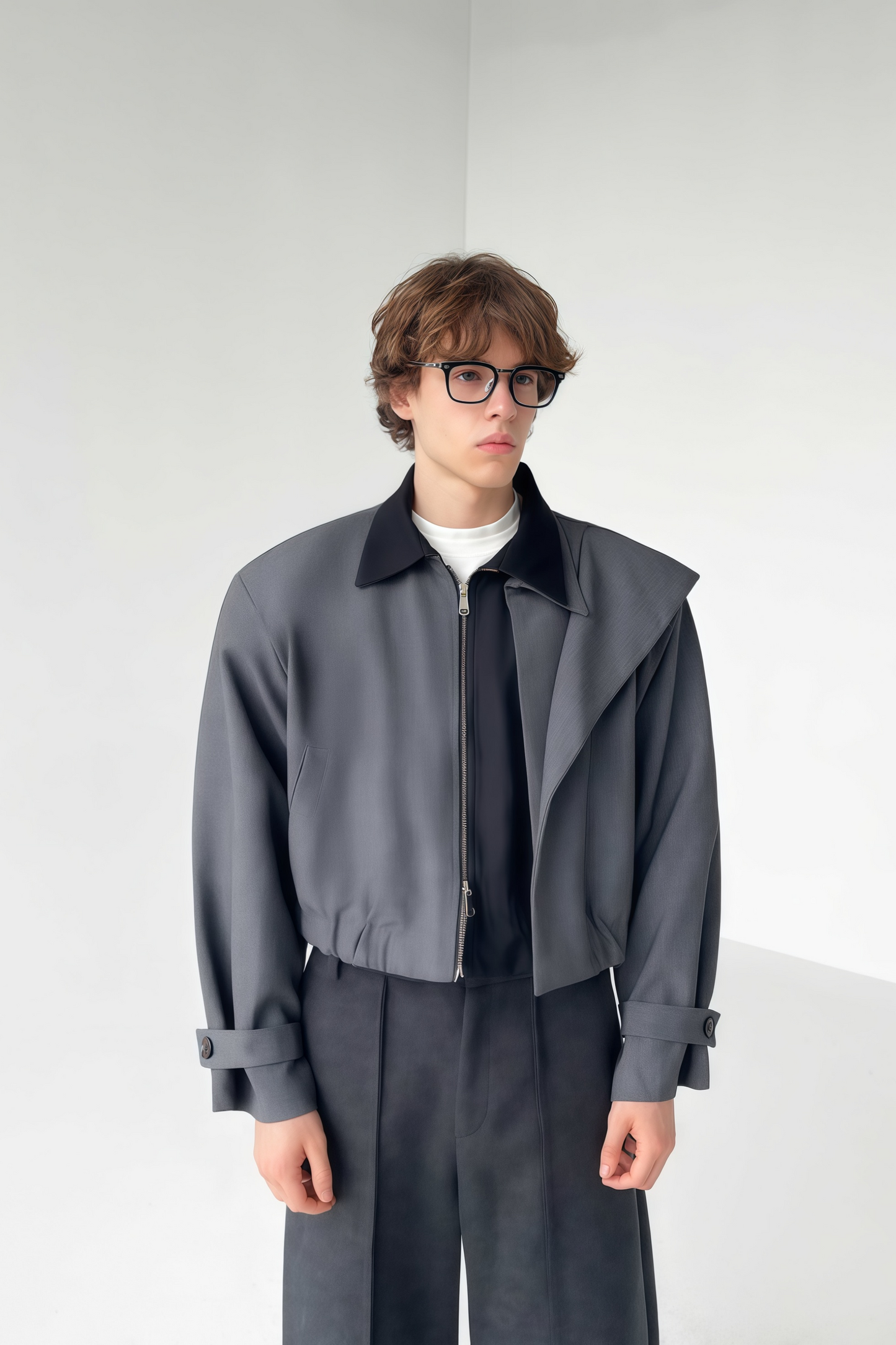 Paul color-blocking asymmetric cropped jacket