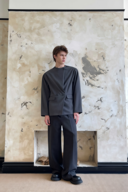 Silas gray asymmetric shirt