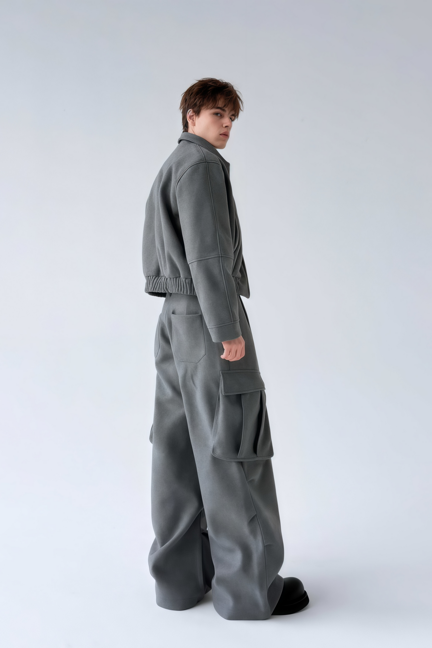 Callum gray jacket & trousers matching set