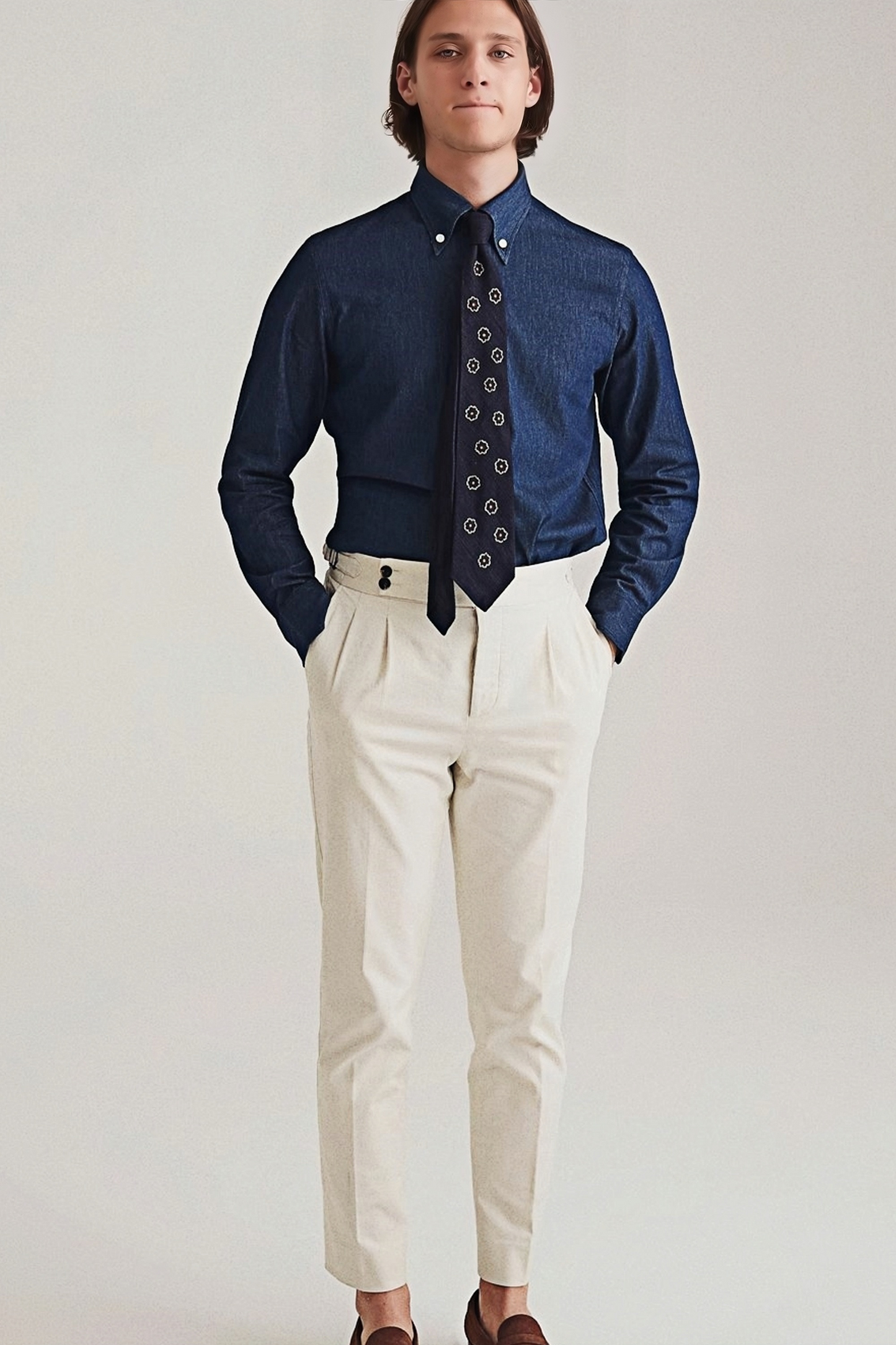 Léon navy-blue denim shirt