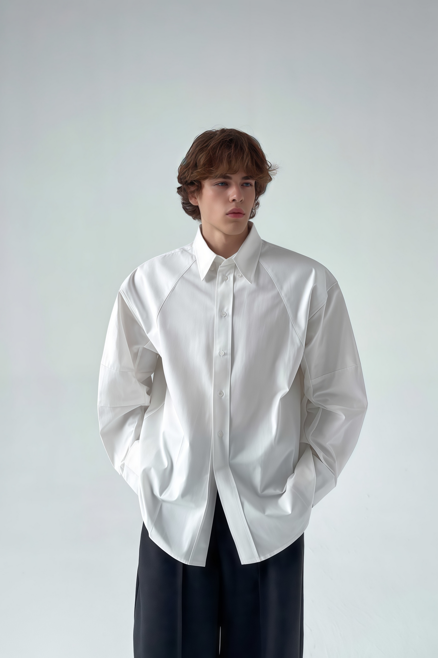 Cassius white deconstructive-design shirt