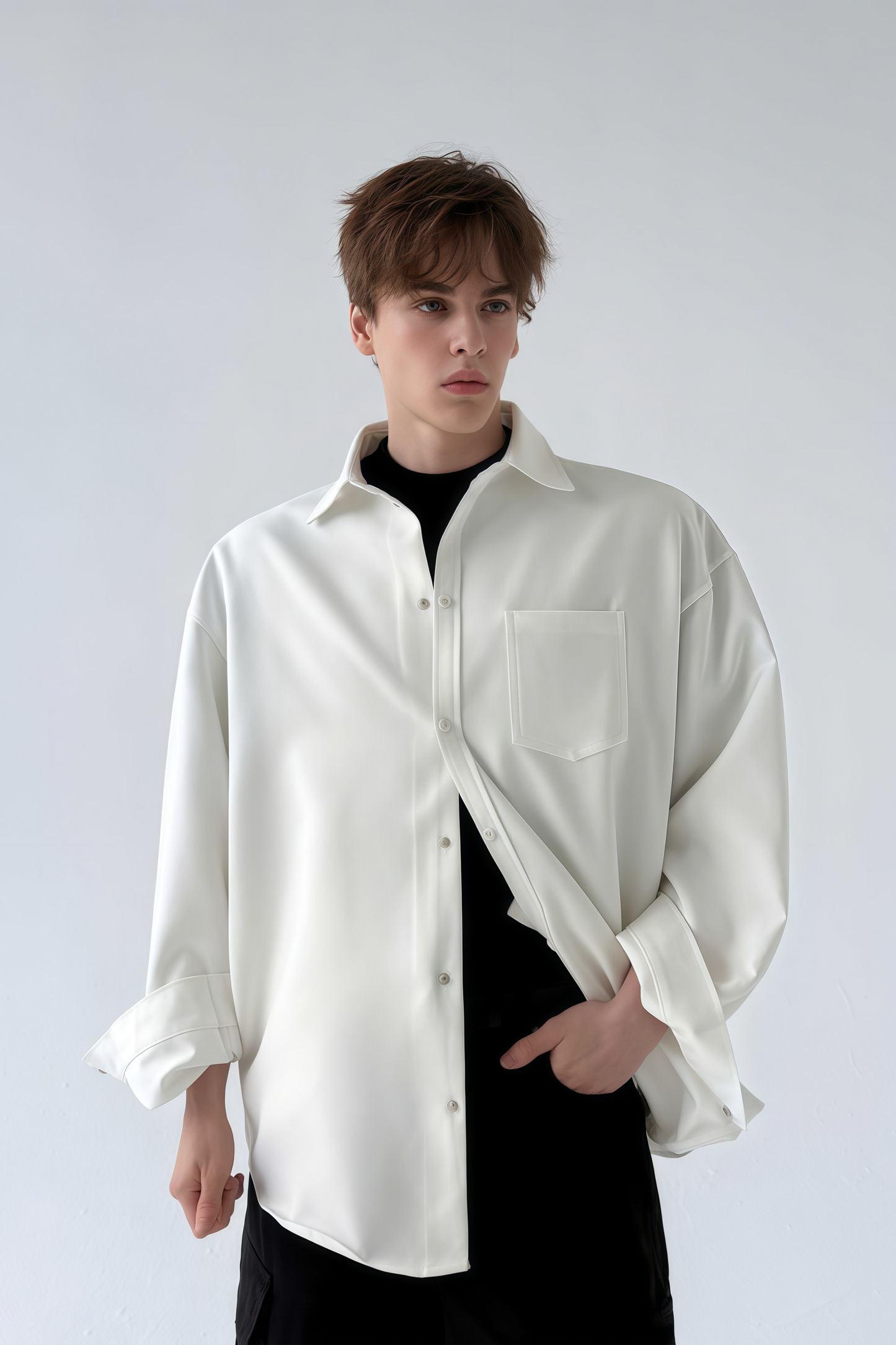 Liam white shirt jacket