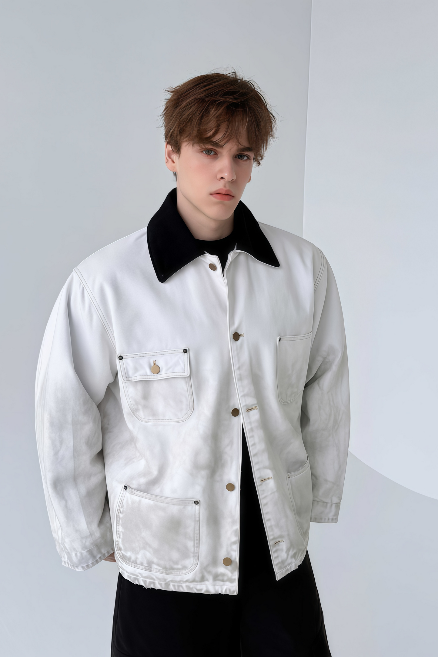 Kai contrast-color distressed denim jacket