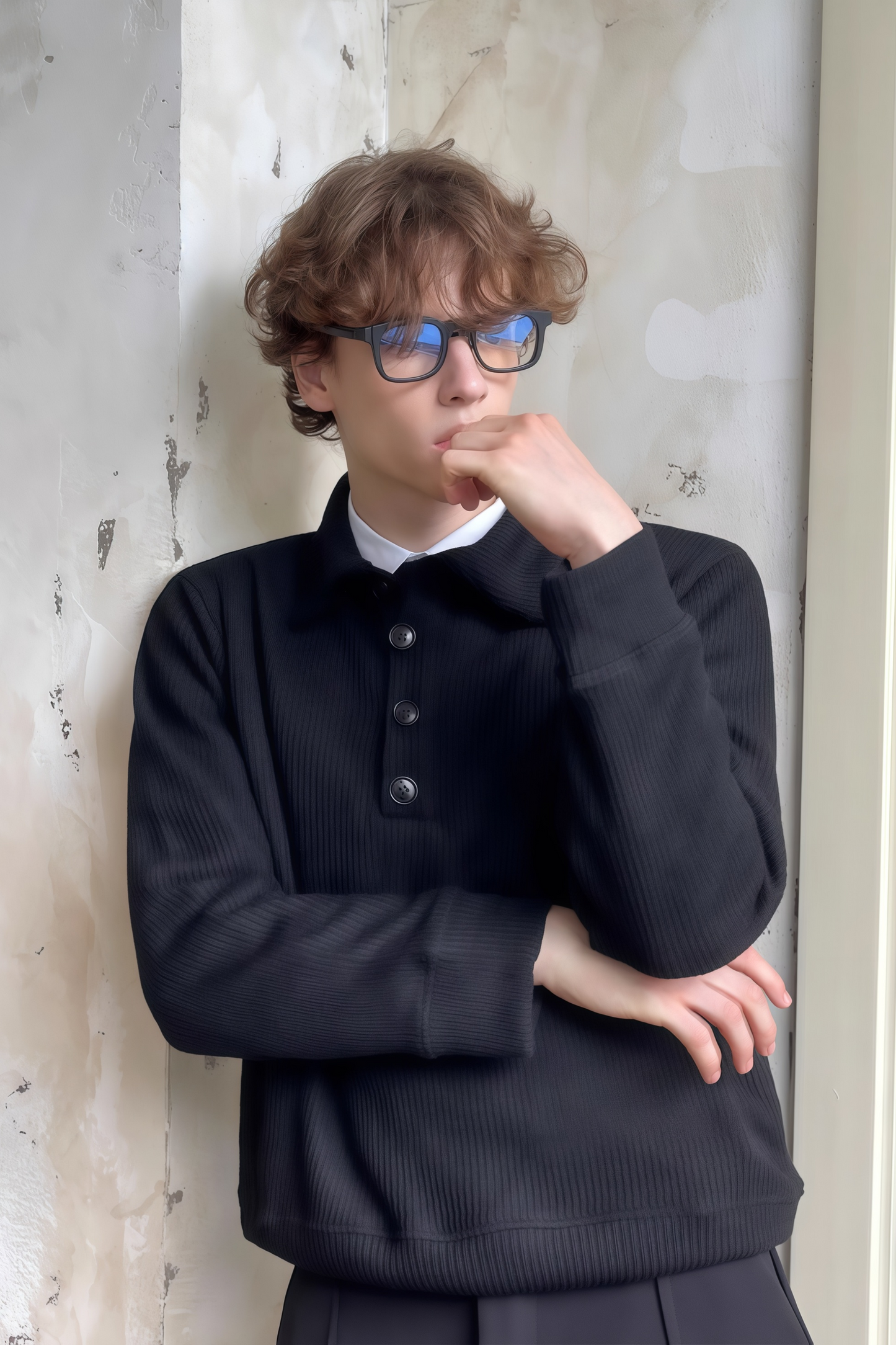 Ethan black knitted sweater