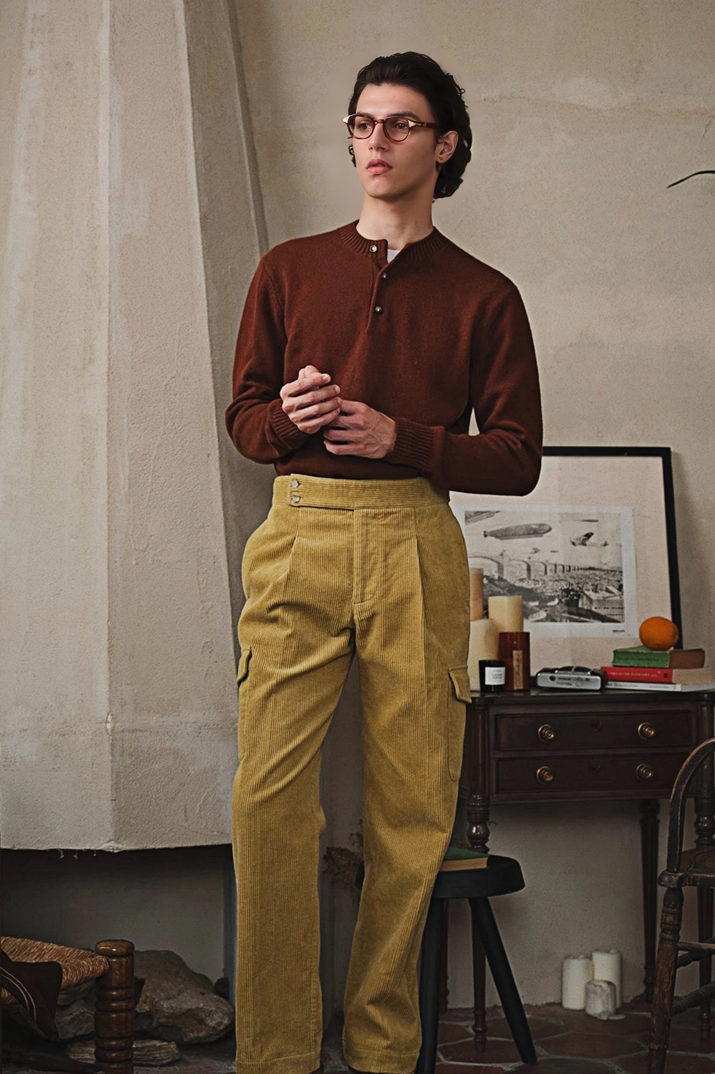 Lucien yellow corduroy trousers