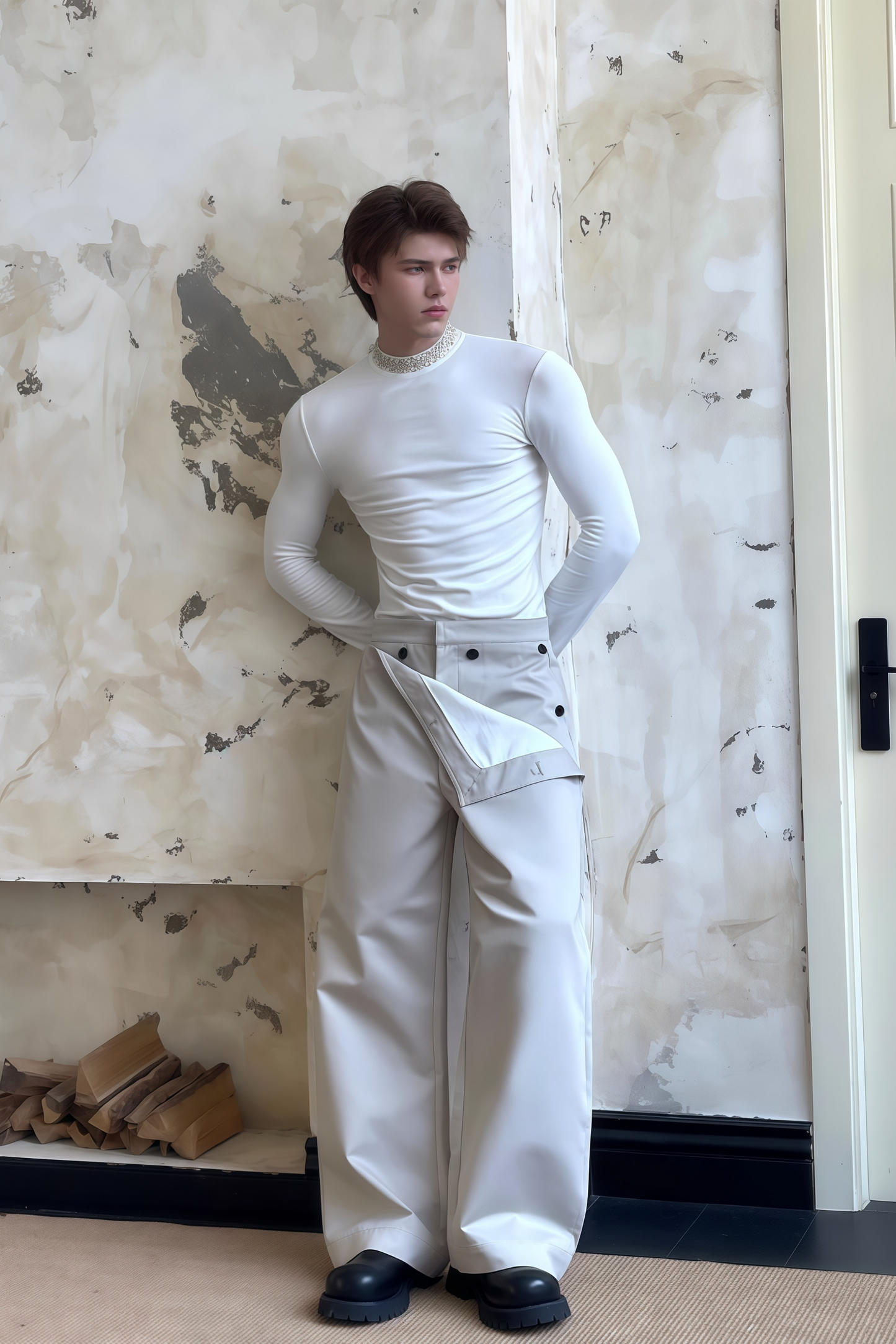 Jules white crystal-embellished long-sleeve T-shirt