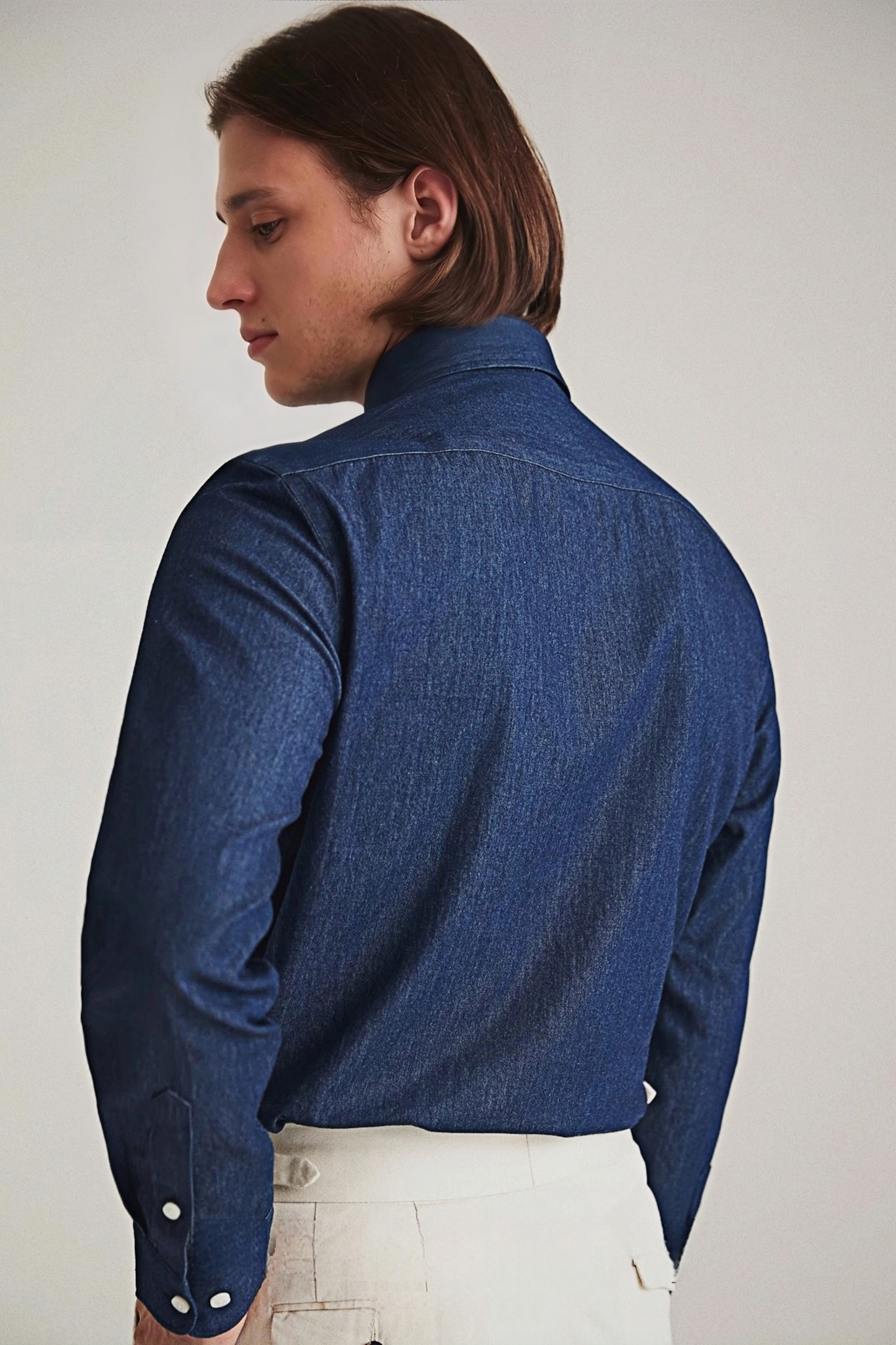 Léon navy-blue denim shirt