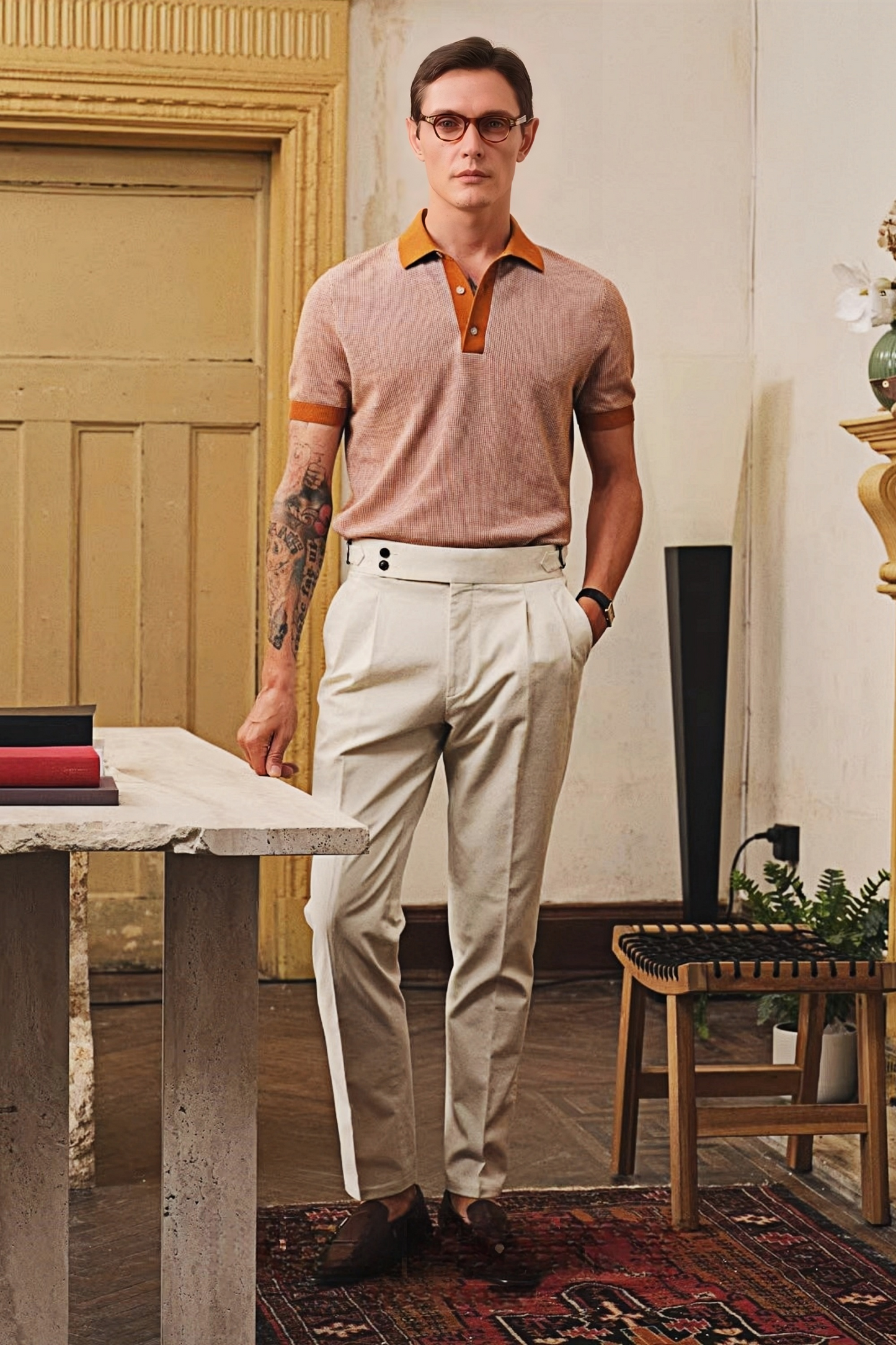 Kaito orange polo shirt