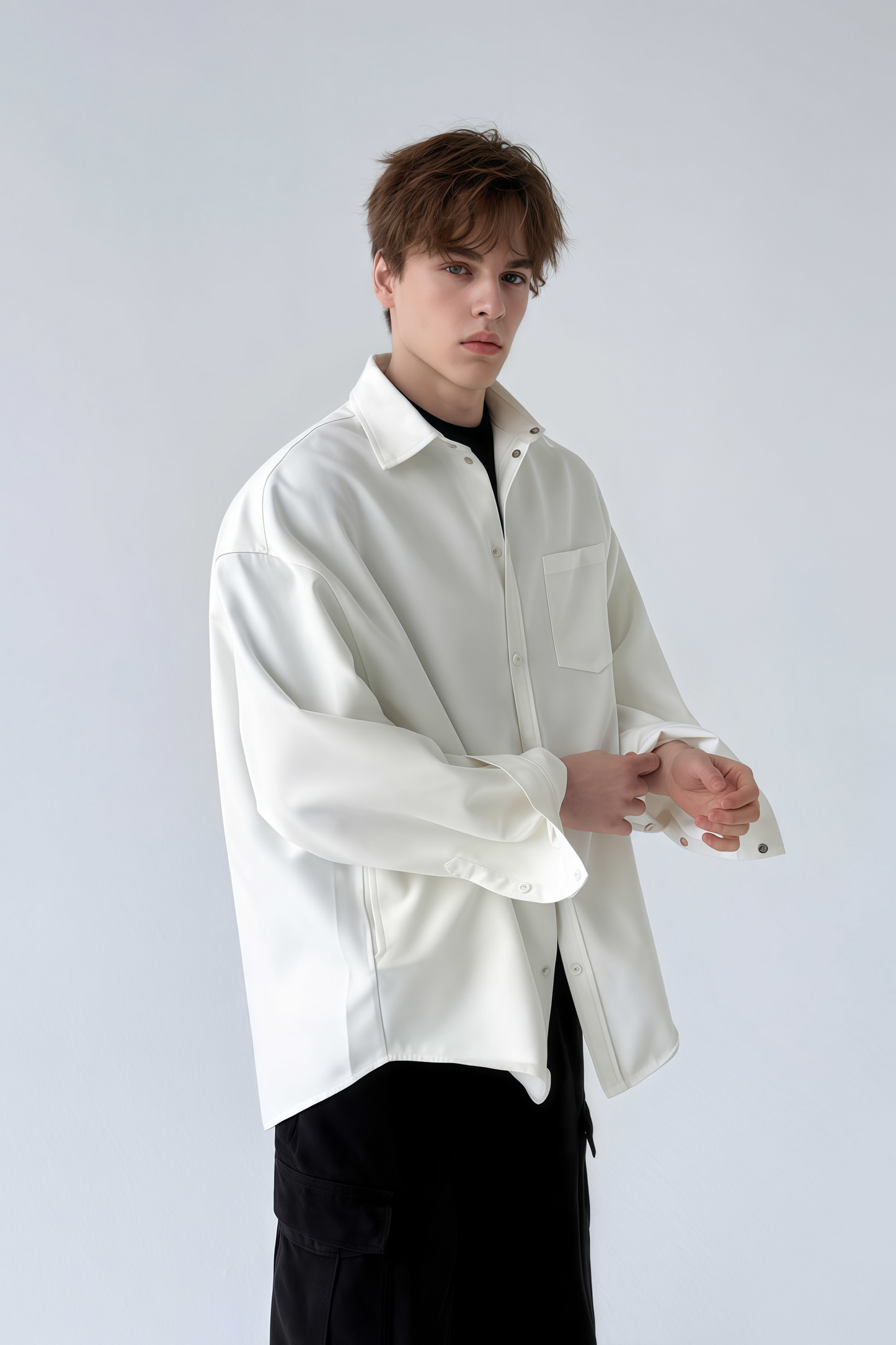 Liam white shirt jacket