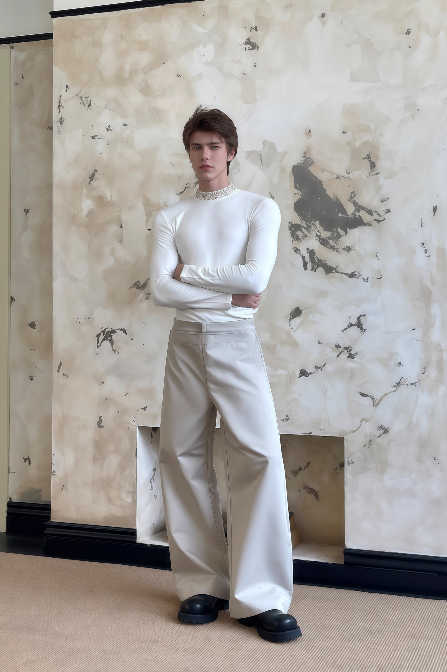 Jules white crystal-embellished long-sleeve T-shirt