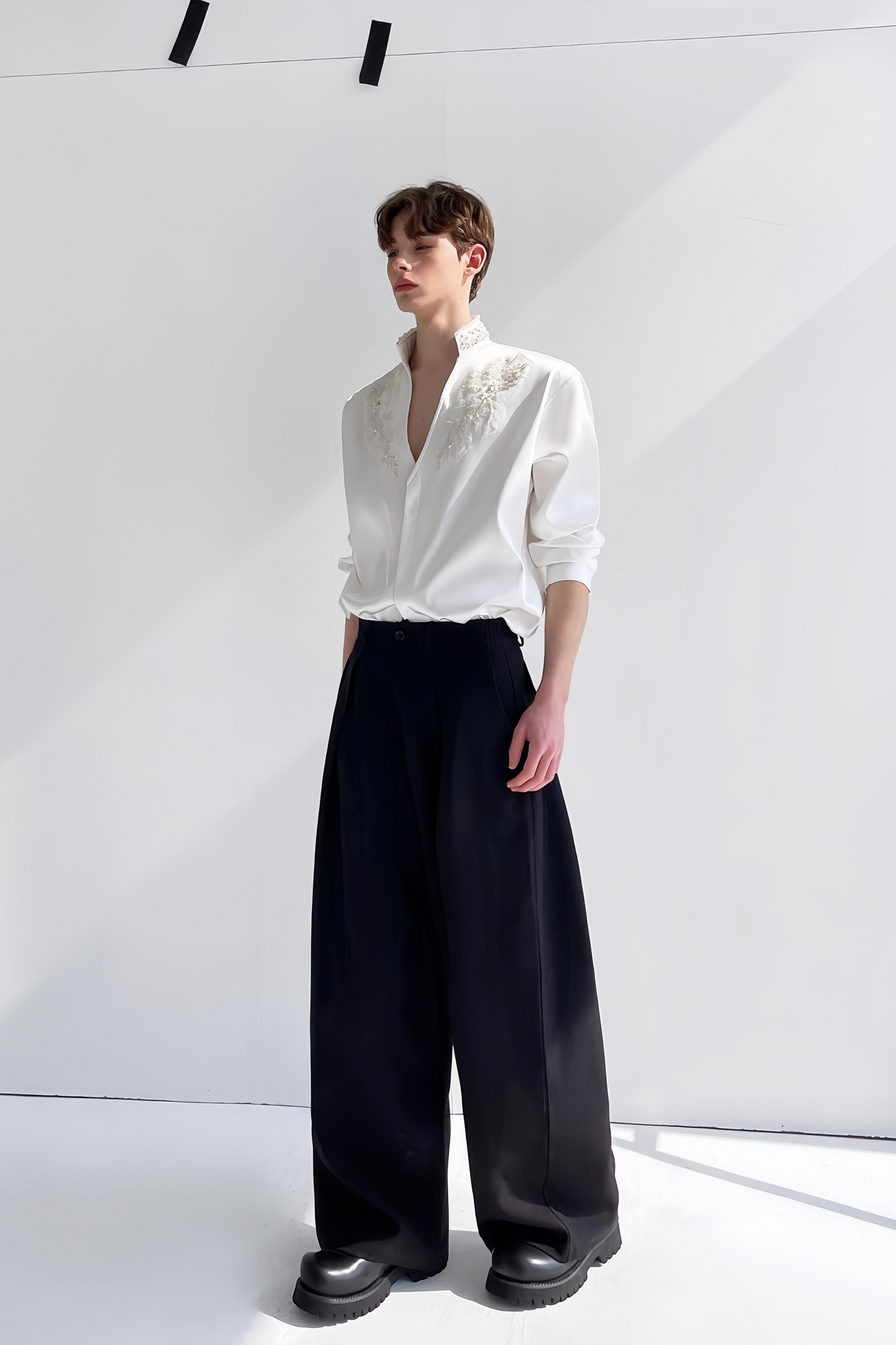 Sacha black loose-fit casual trendy trouser