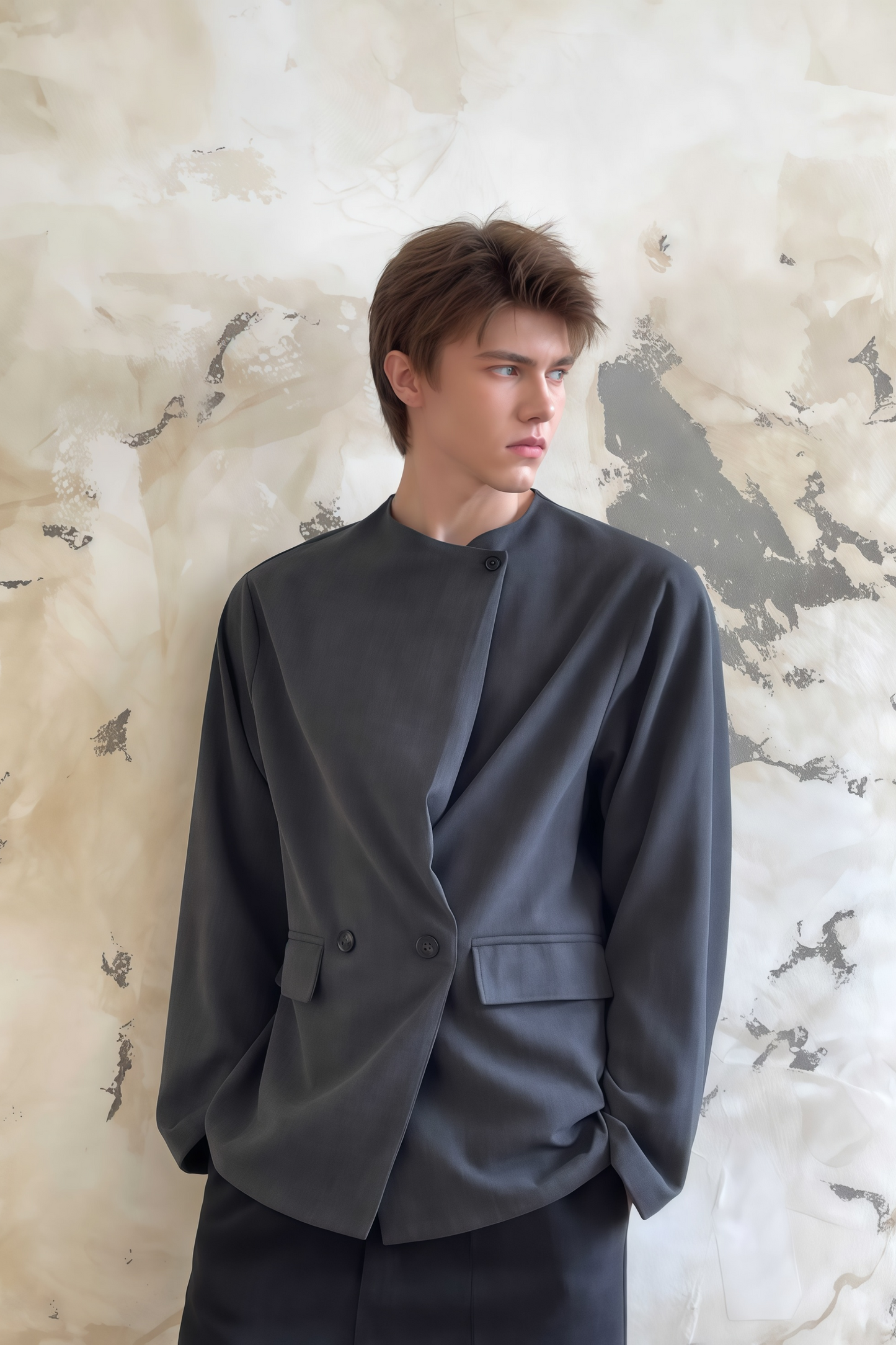 Silas gray asymmetric shirt