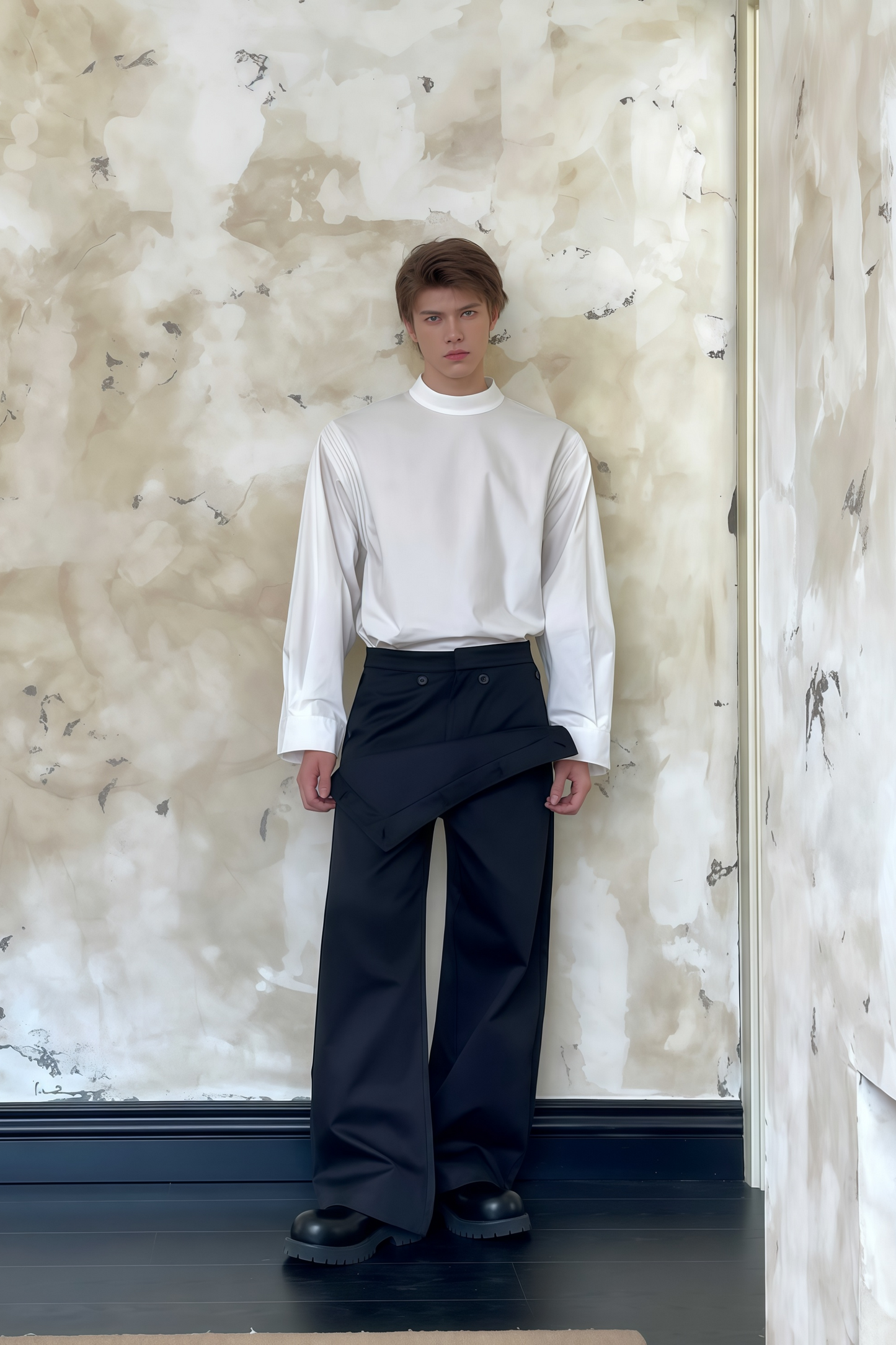 Theodore black multi-wear layered trousers