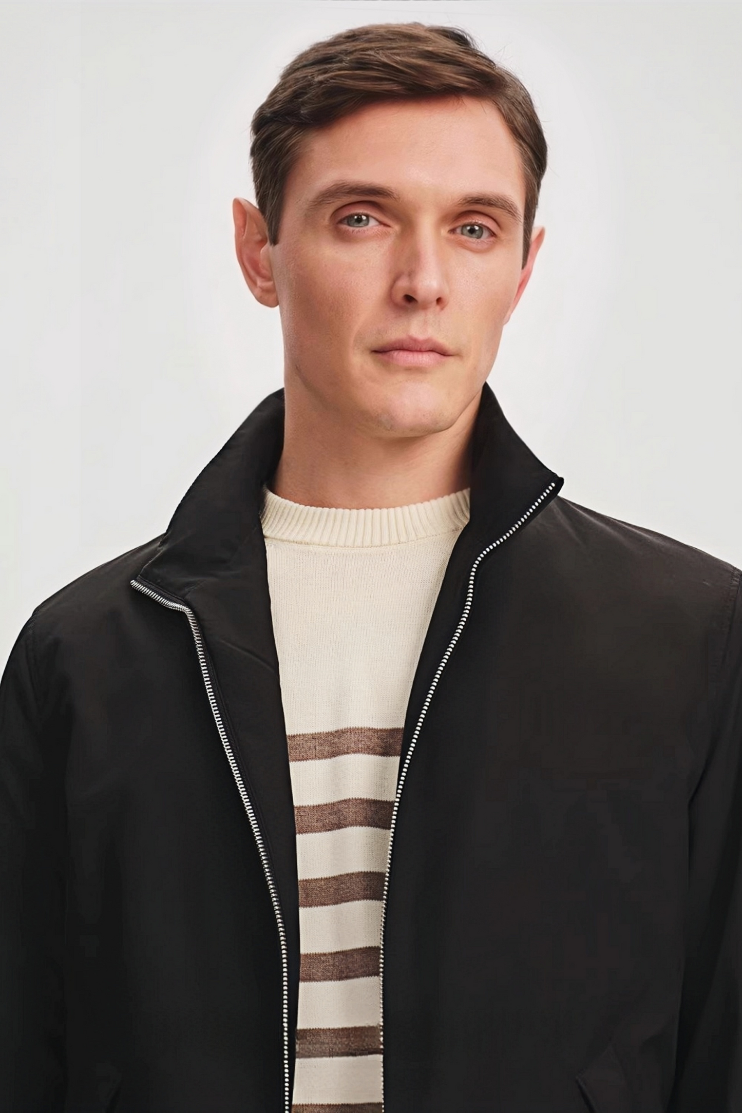 Ryan black standing-collar jacket