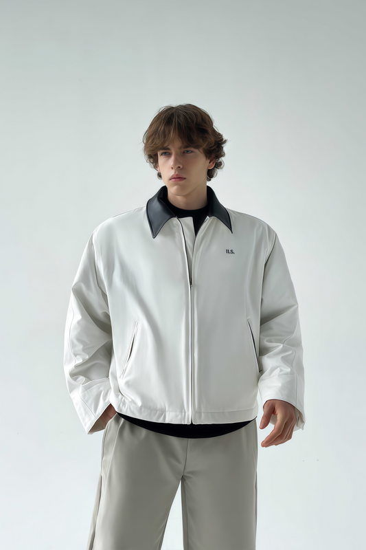 Julien contrasting-collar cotton jacket