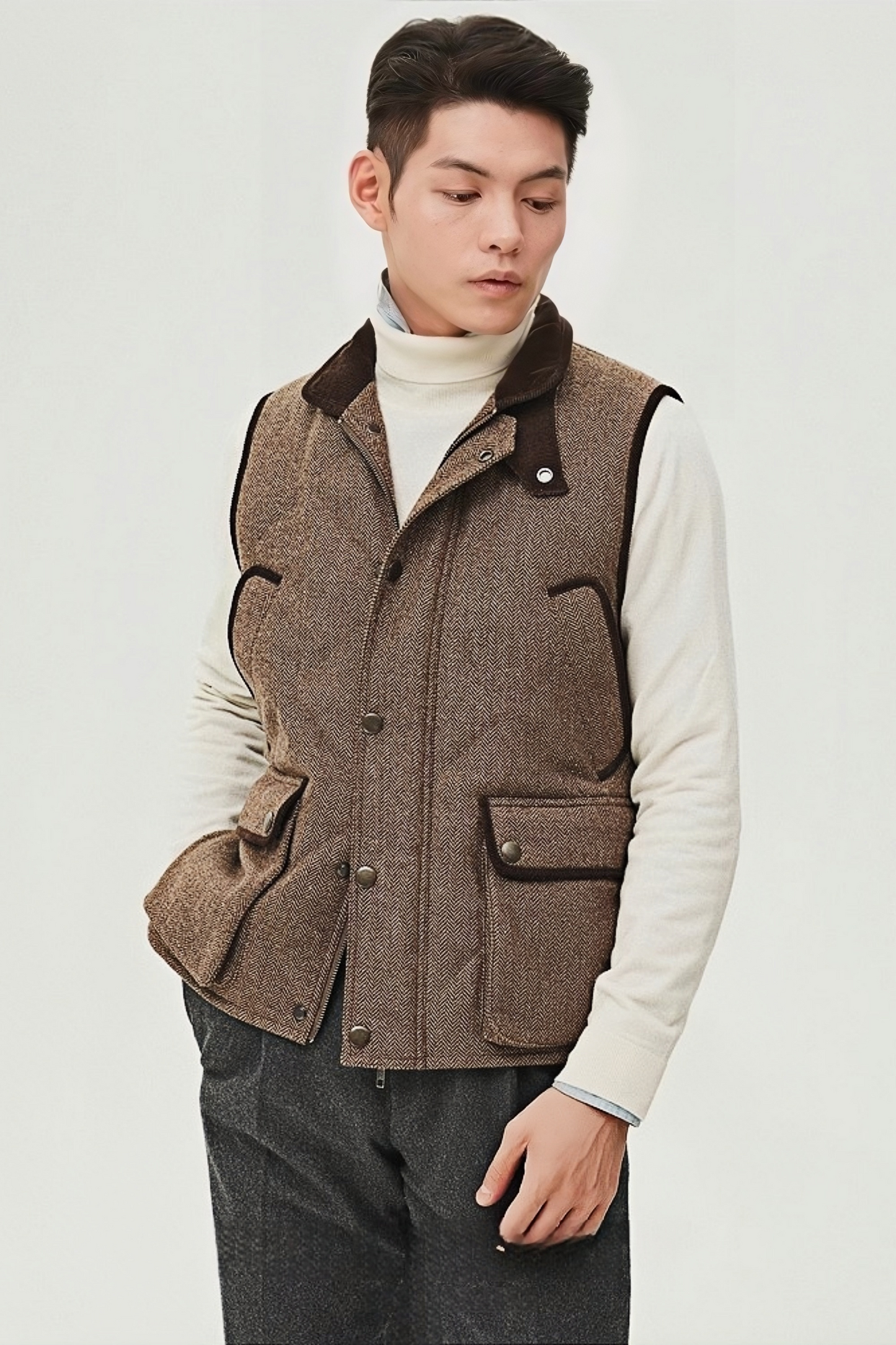 Theo brown sleeveless jacket