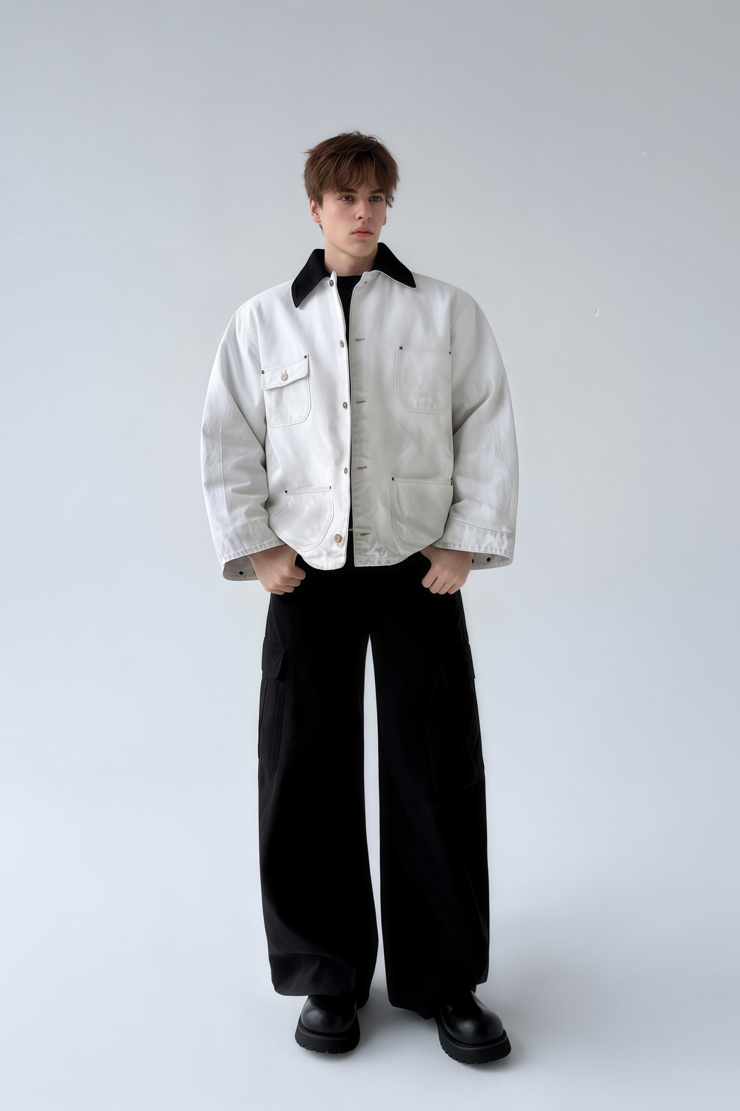 Kai contrast-color distressed denim jacket