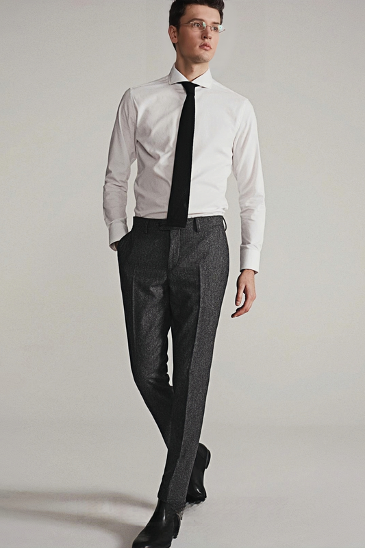 بنطلون أرلو رمادي داكن بنقشة مربعات