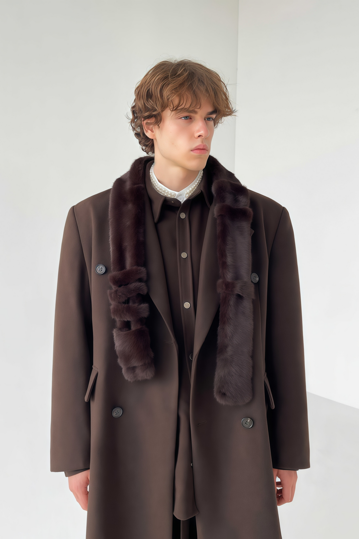 معطف أليكسيس براون طويل