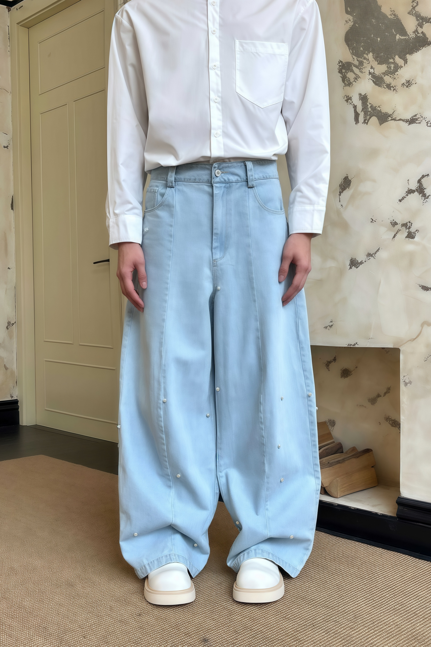 Jacob light-blue embellished denim jeans