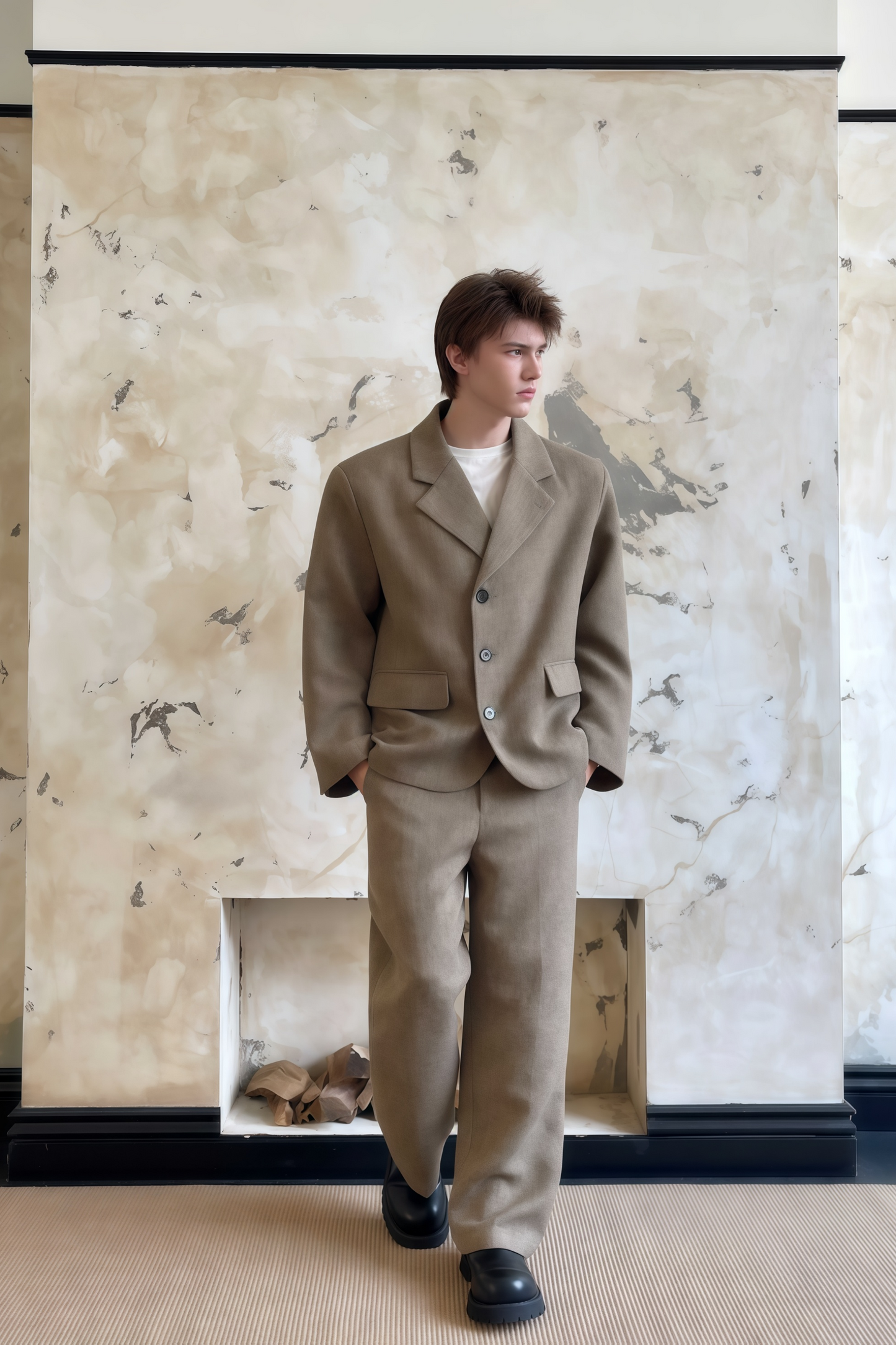 Sébastien khaki suit