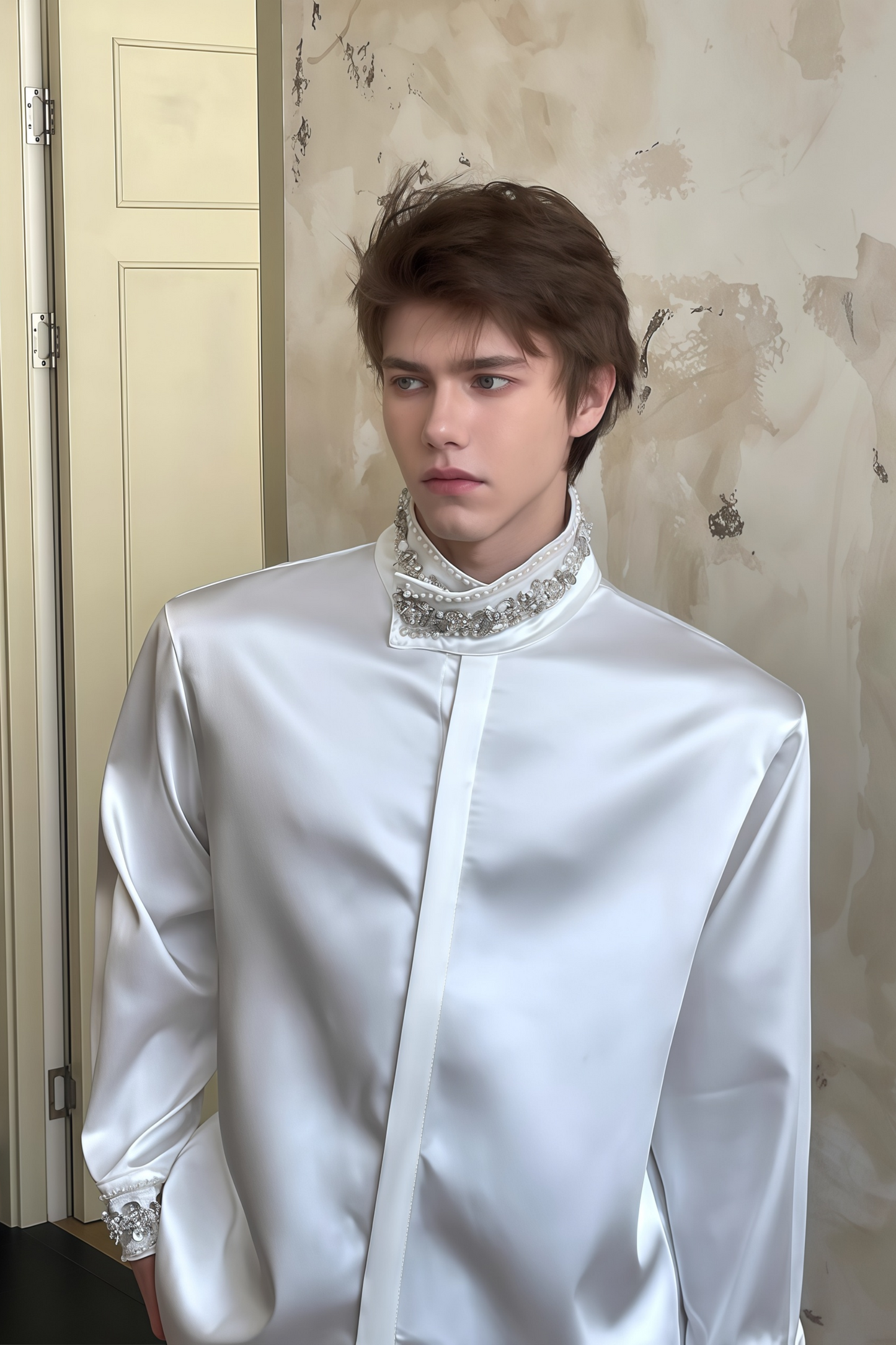 Jasper white crystal-embellished shirt