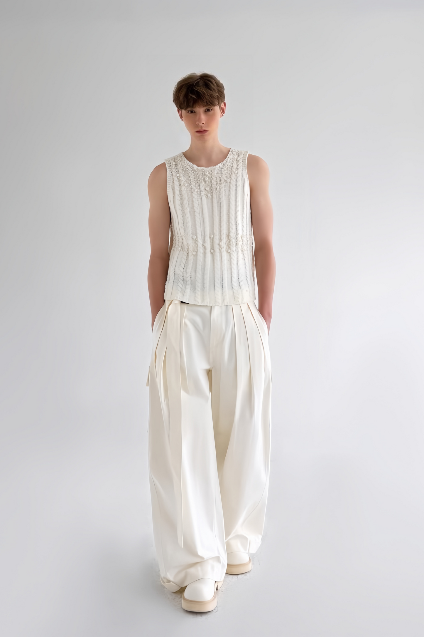 Lio white knit vest
