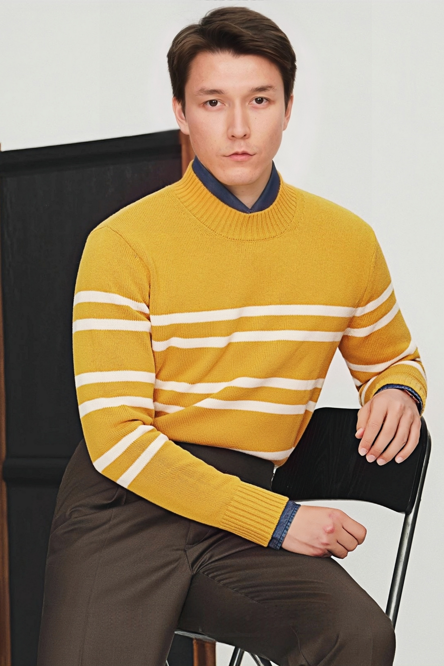 Silas stripe-pattern round-neck jumper