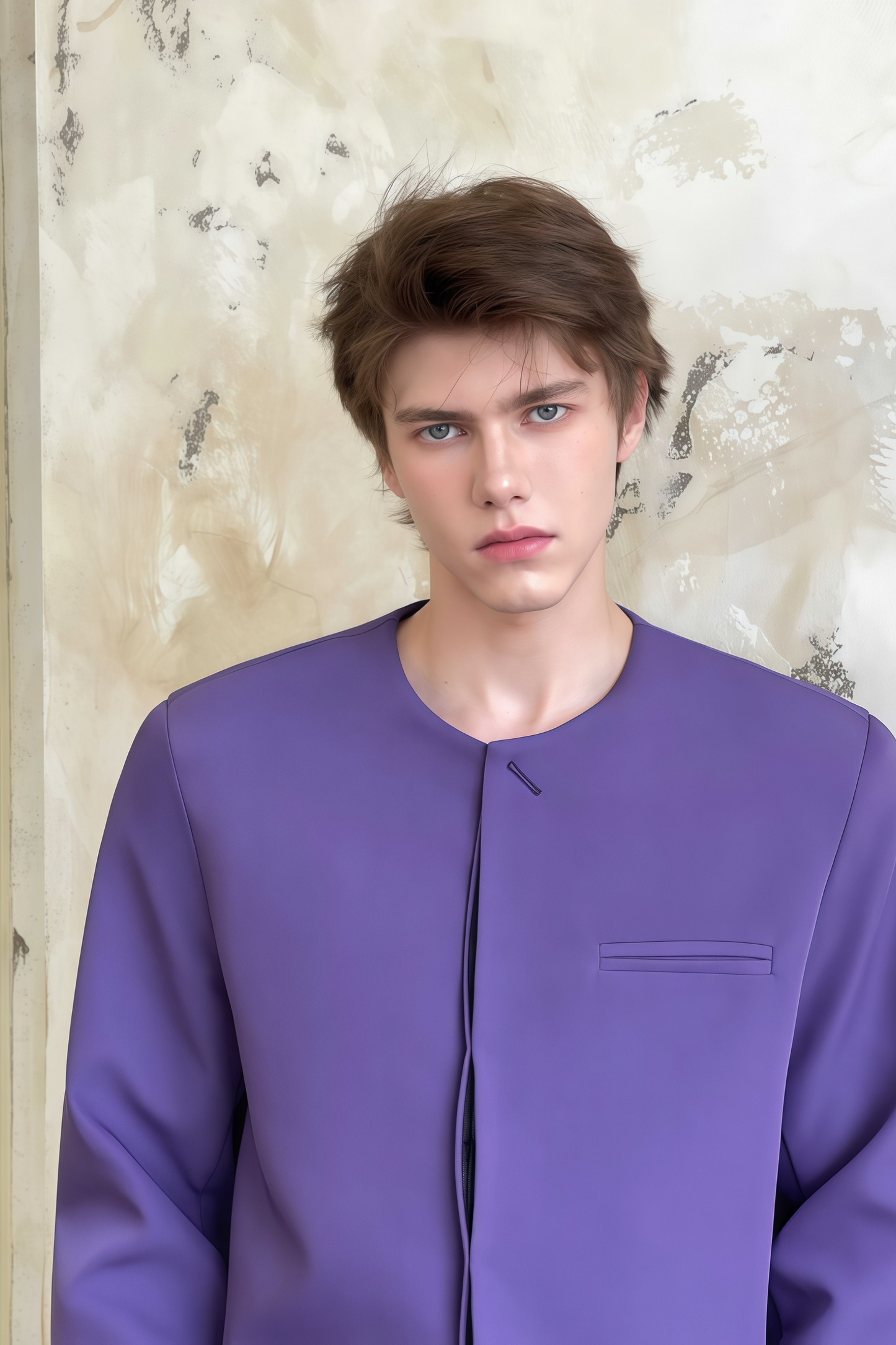 Kael purple round-neck suit