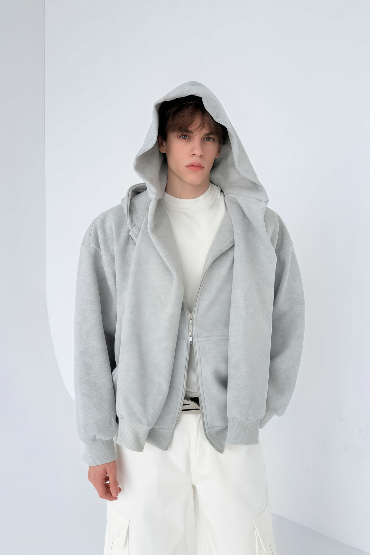 سترة بغطاء رأس من قطعتين باللون الرمادي من ماركة Bennett Gray