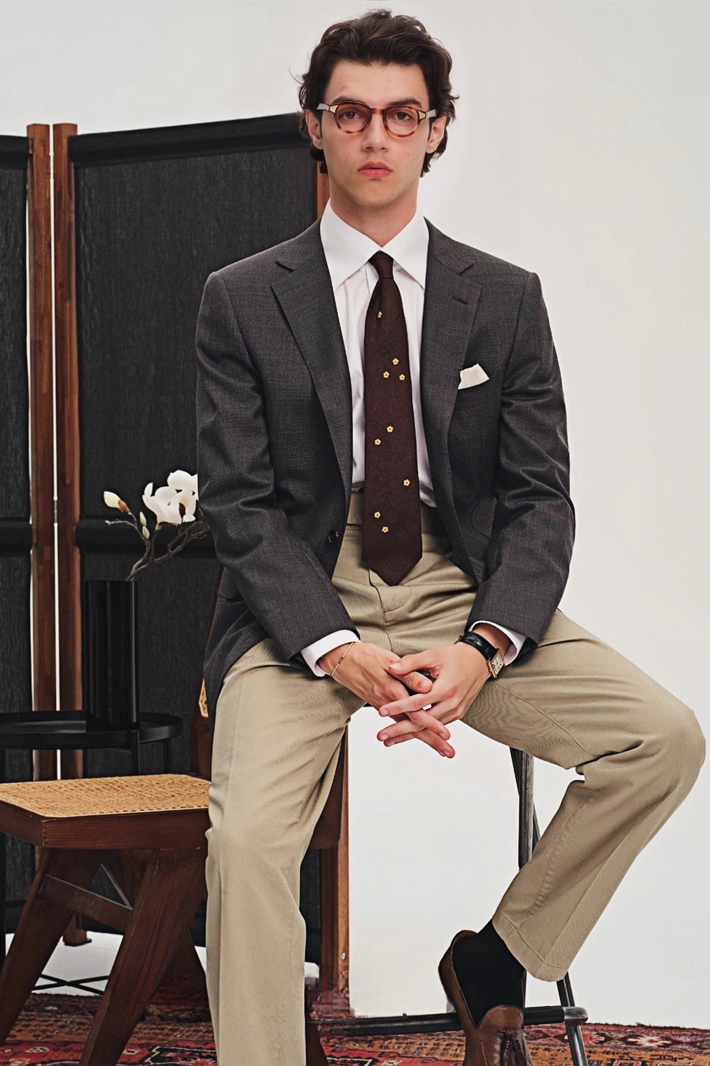 سترة بنديكت رمادية داكنة