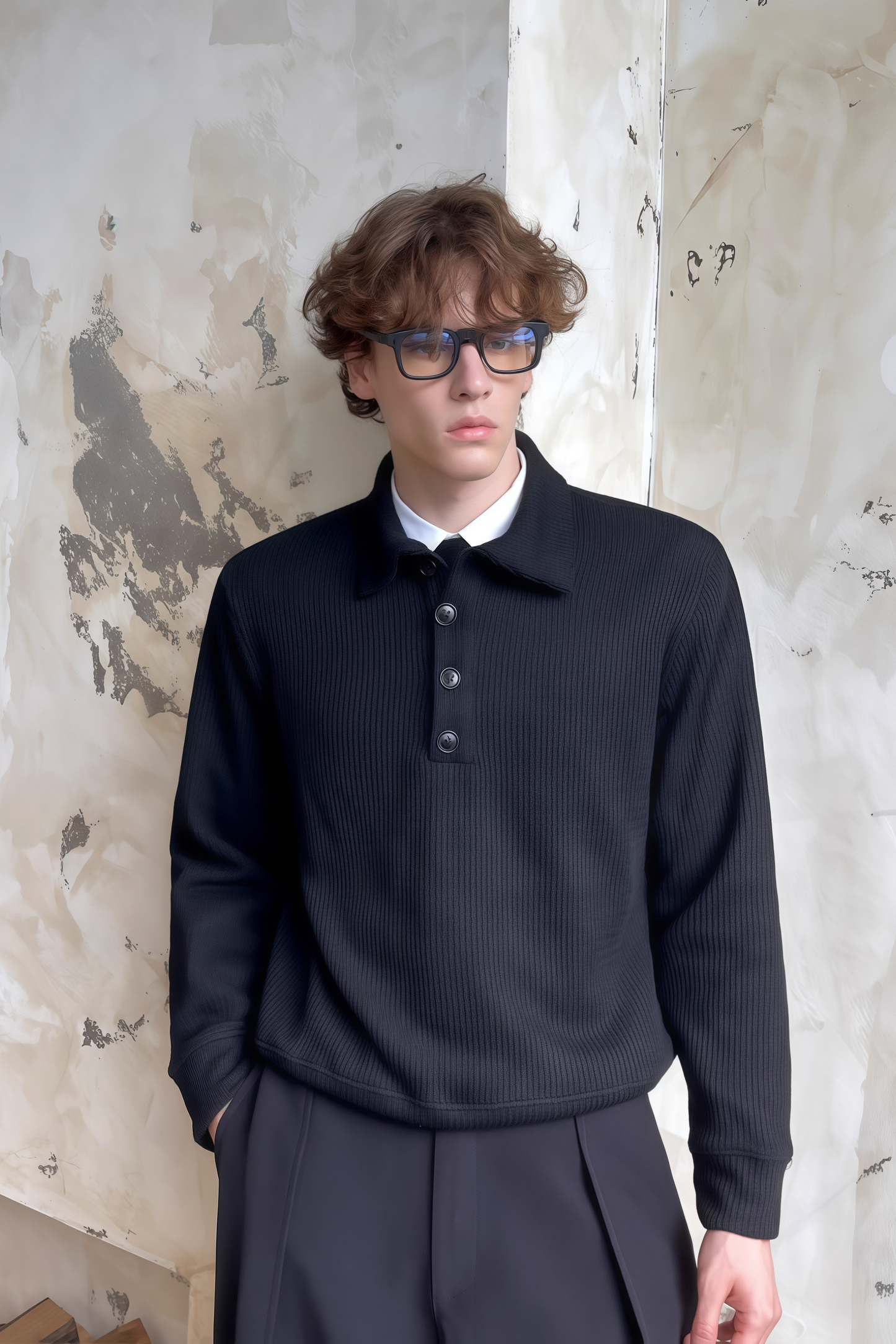 Ethan black knitted sweater