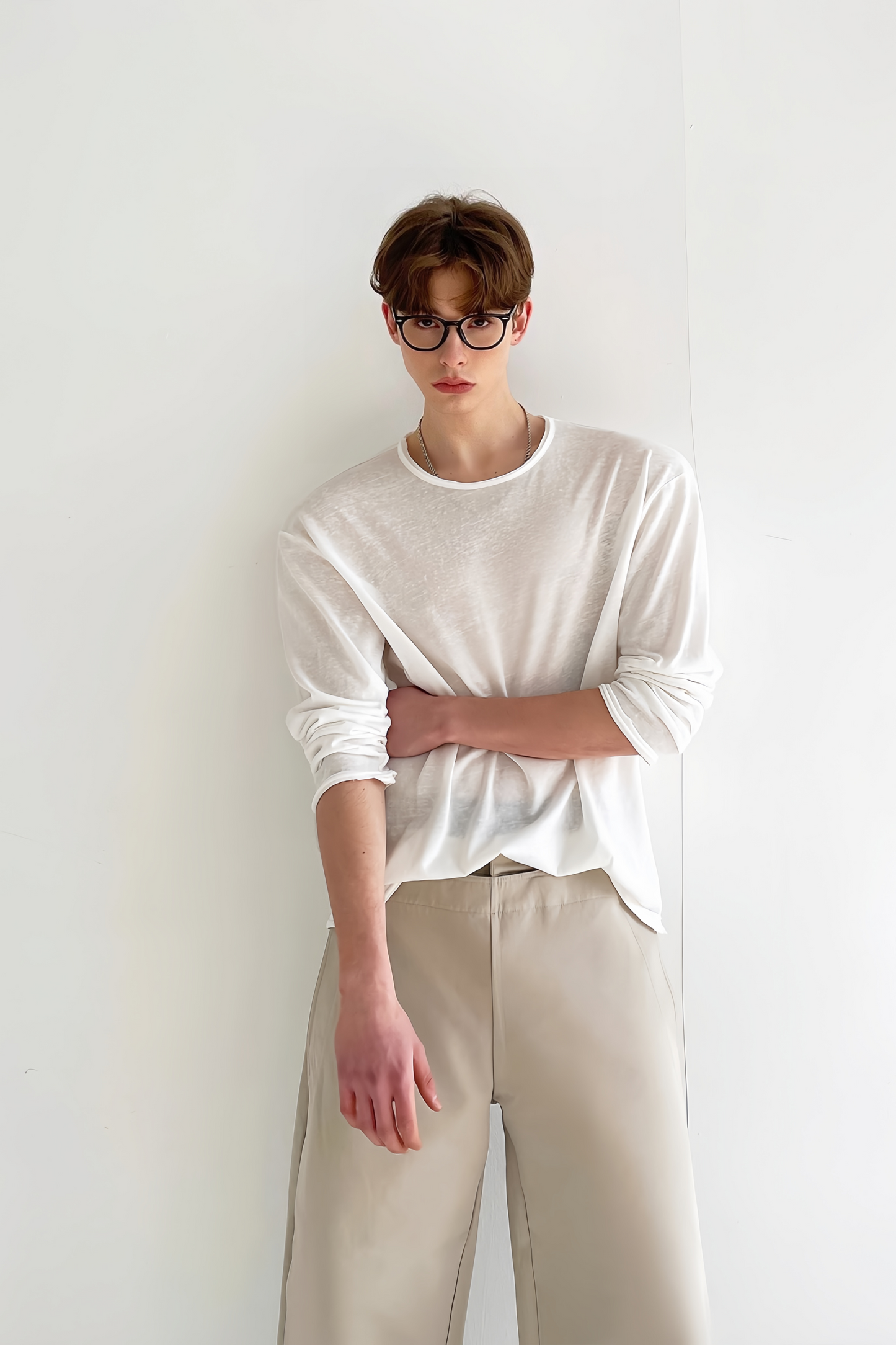 Jack white crochet-knit long-sleeve jersey