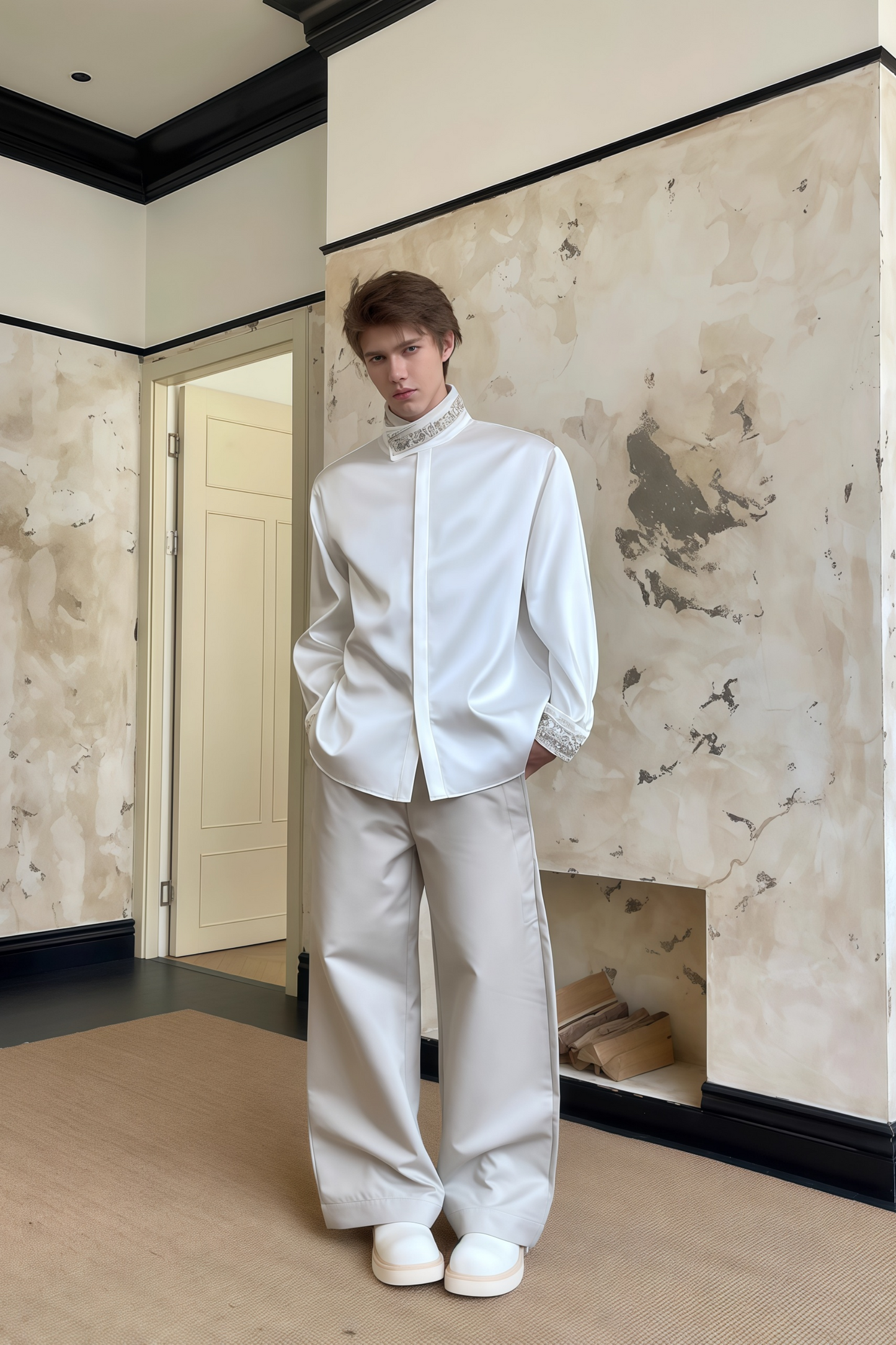 Jasper white crystal-embellished shirt