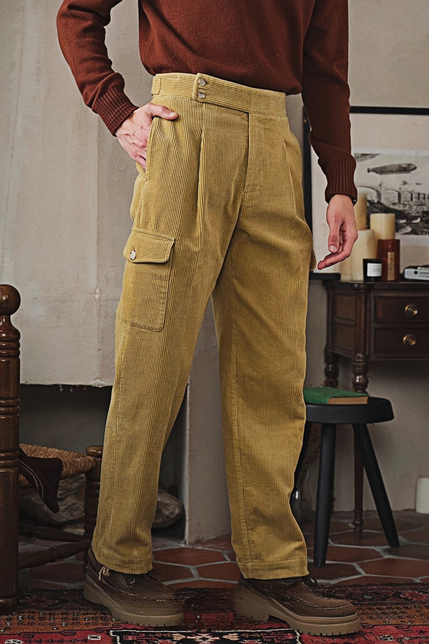 Lucien yellow corduroy trousers