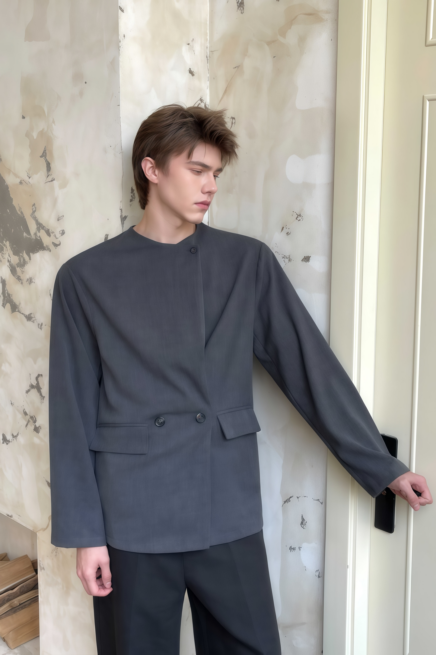 Silas gray asymmetric shirt