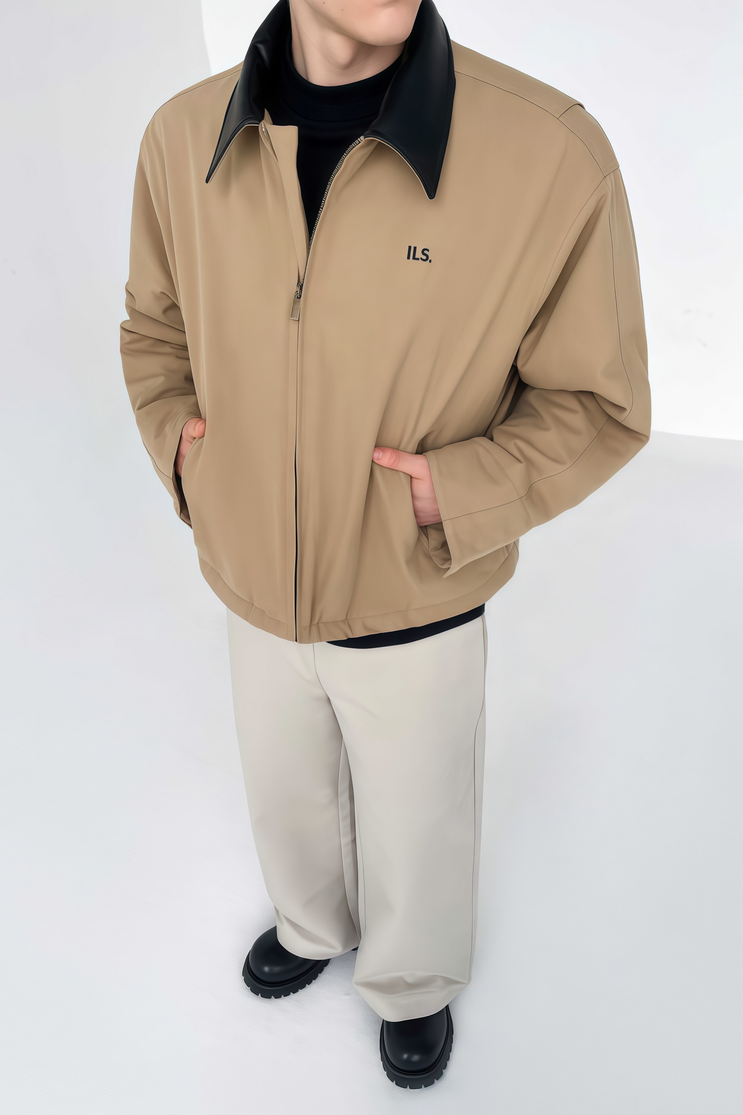 Julien contrasting-collar cotton jacket