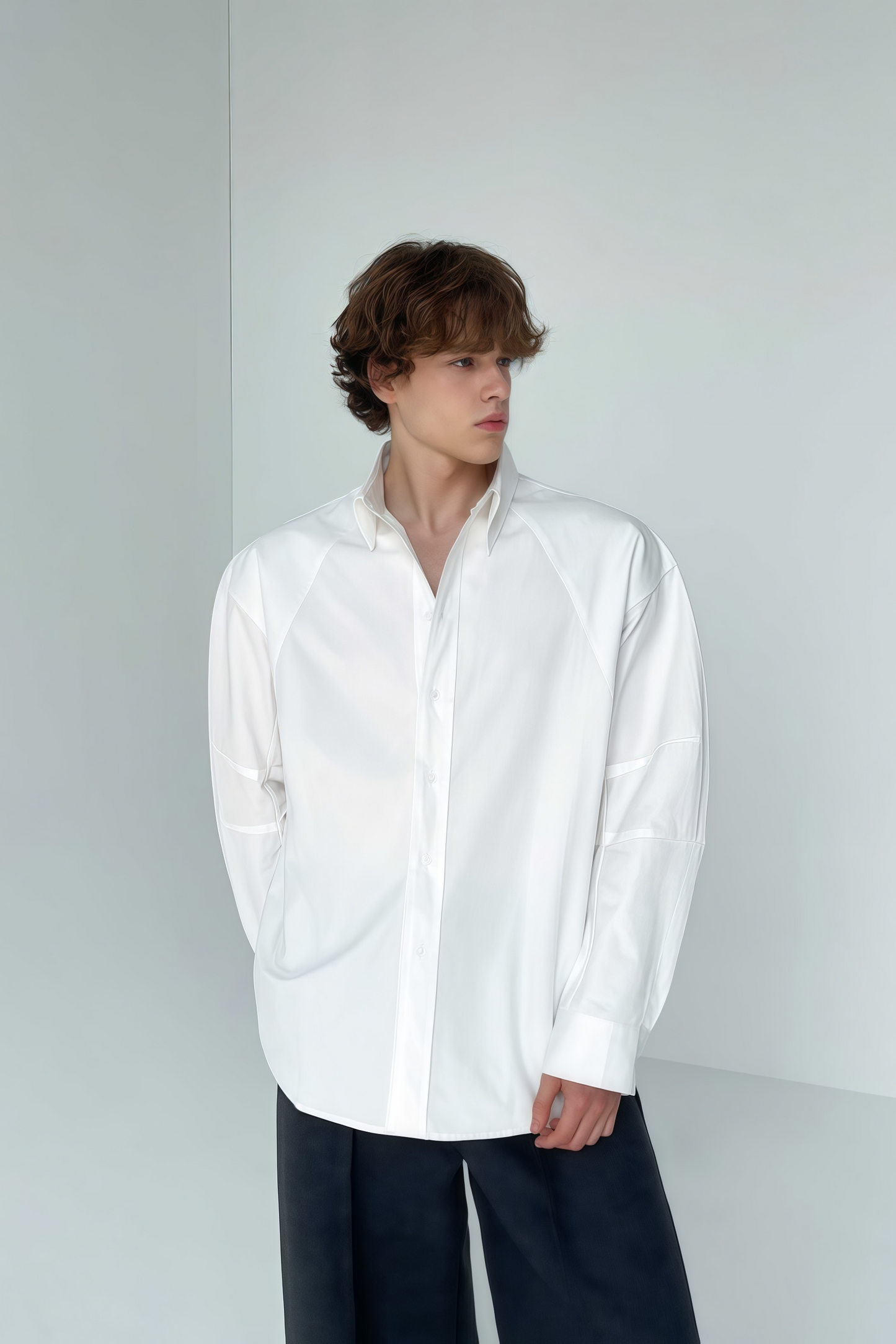 Cassius white deconstructive-design shirt