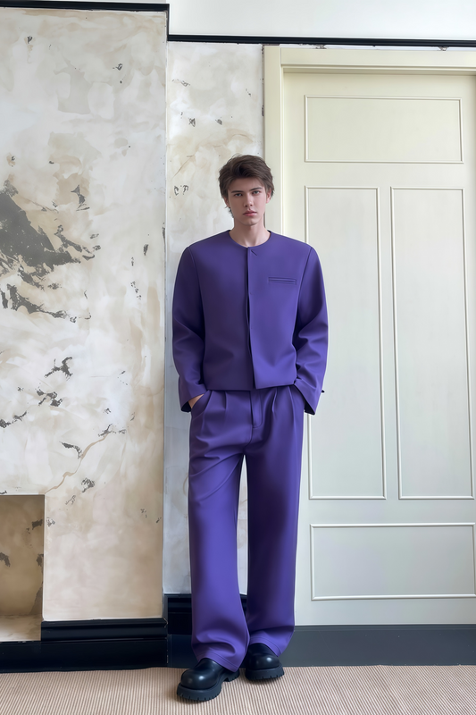 Kael purple round-neck suit