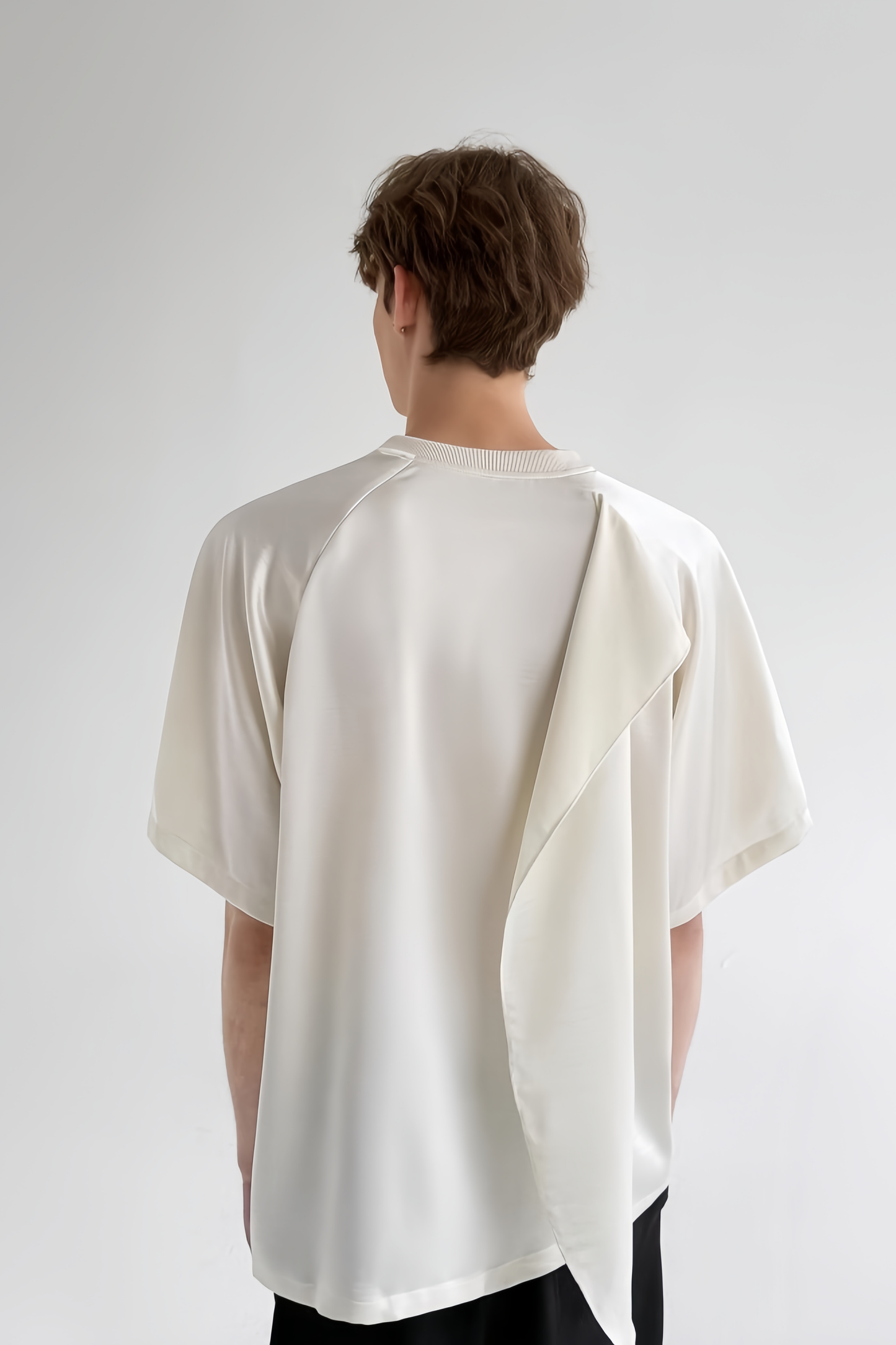 Imran white self-tie detail t-shirt