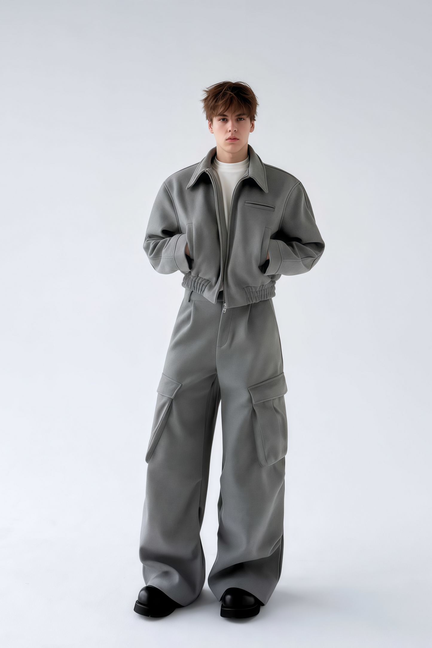 Callum gray jacket & trousers matching set