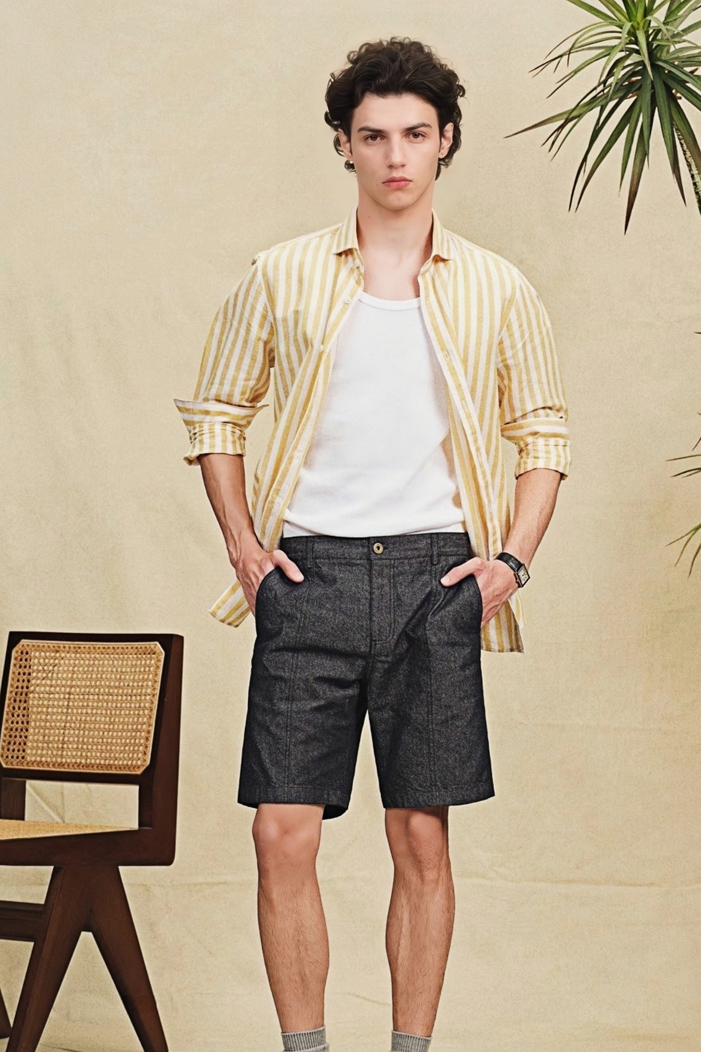 Cosmo navy-blue denim shorts