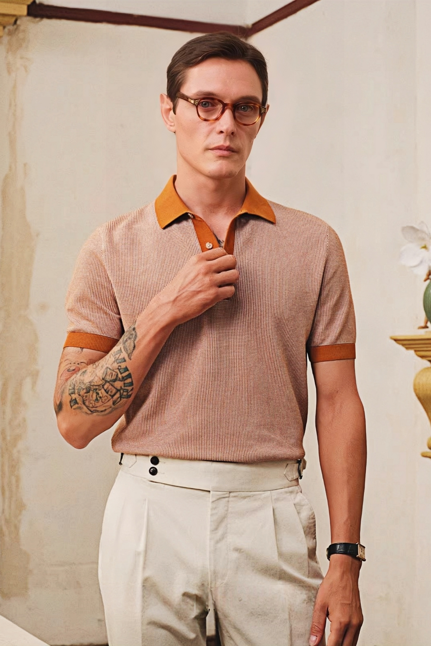 Kaito orange polo shirt