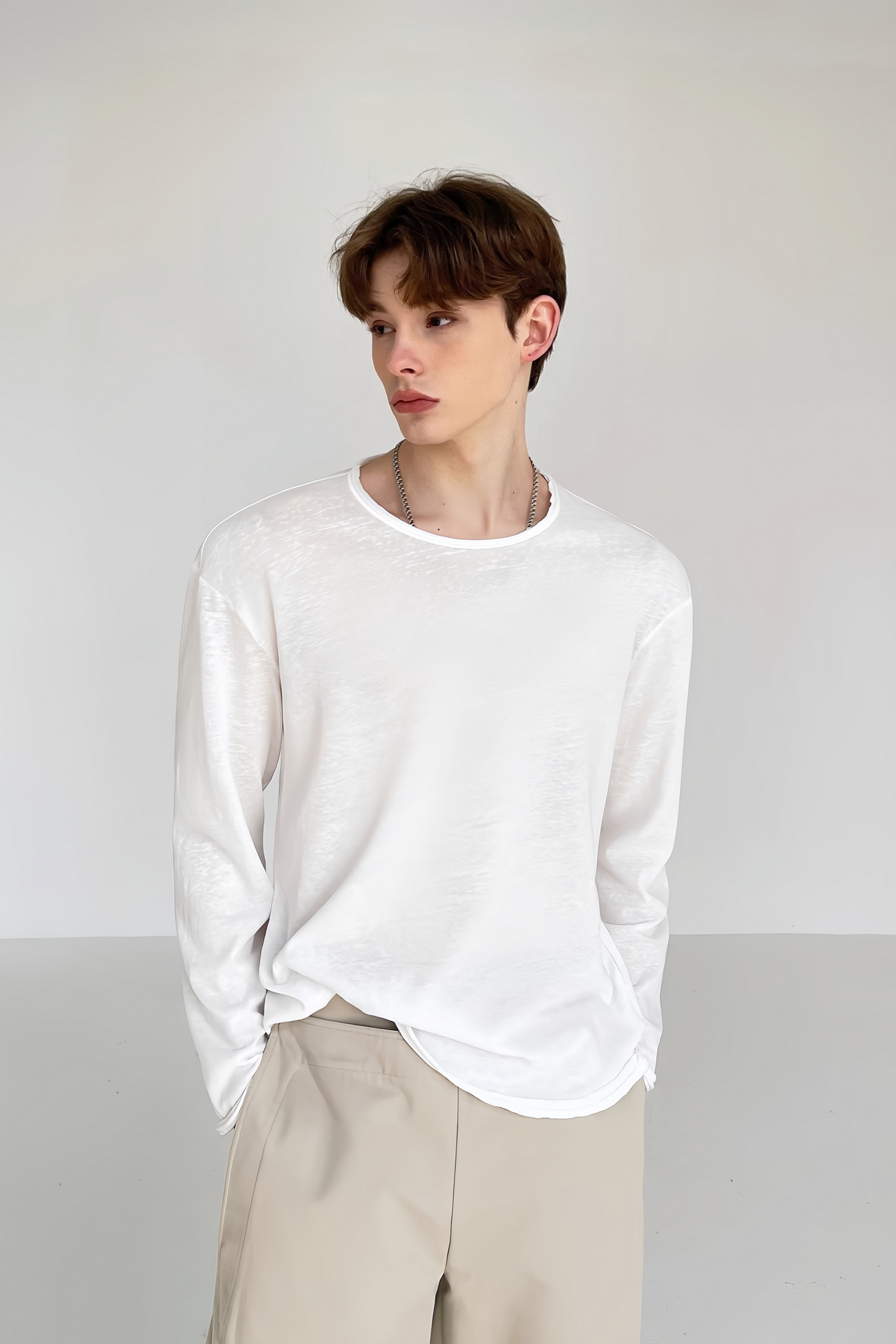 Jack white crochet-knit long-sleeve jersey