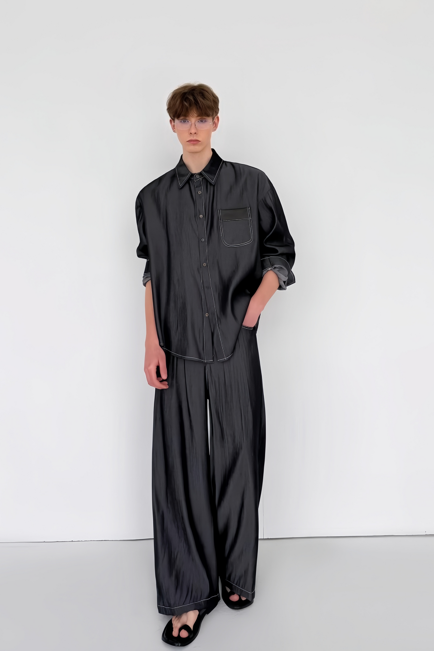 Lars gray denim-style suit