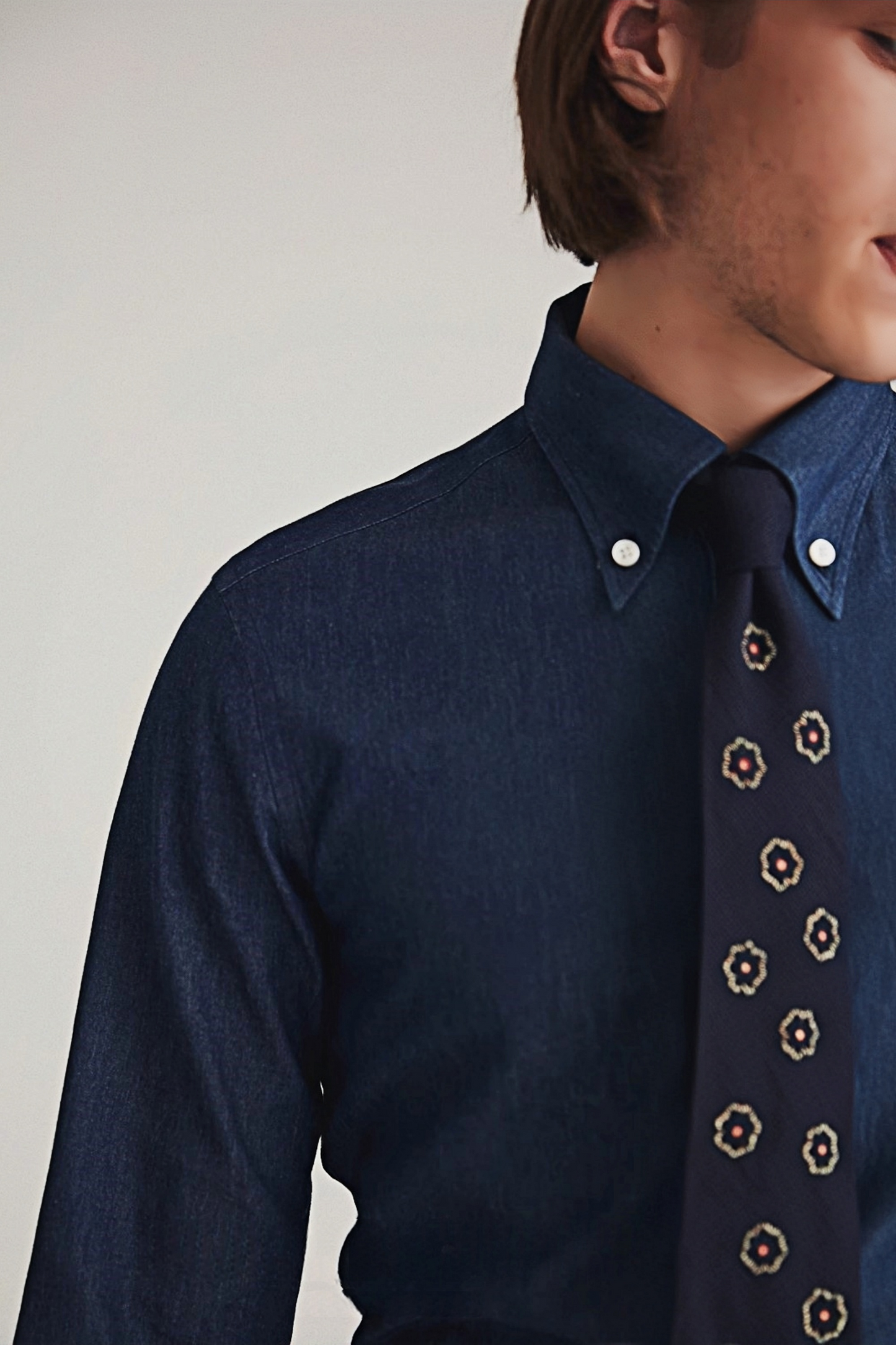 Léon navy-blue denim shirt
