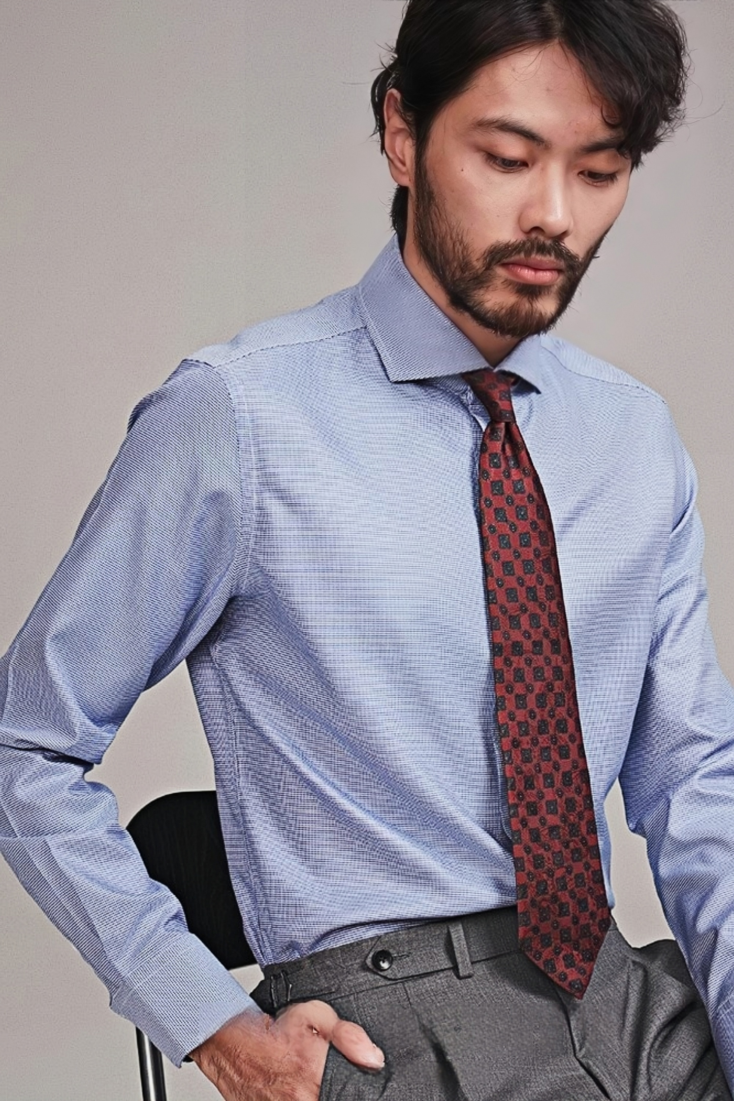 Edward blue houndstooth shirt
